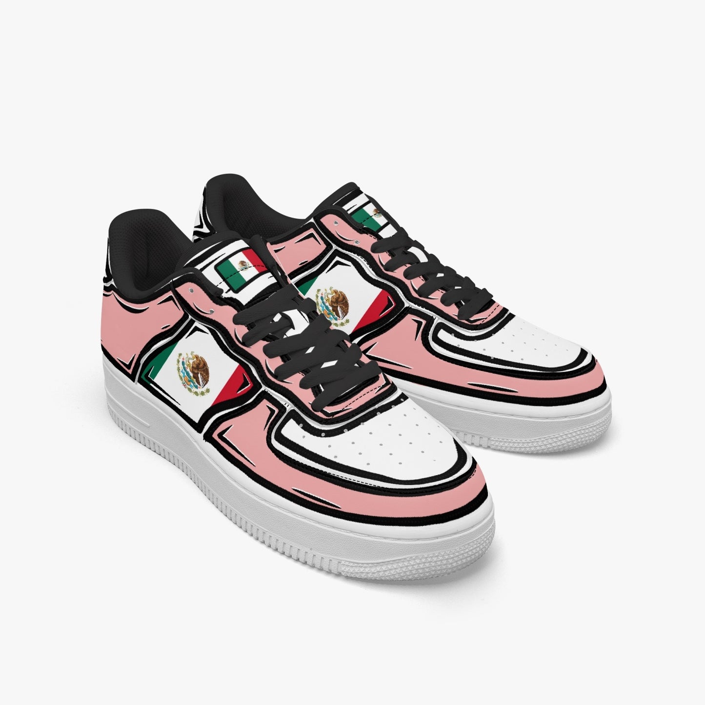 Mexico Cartoon Force 1 Low Tops (Pink) - Men's & Women's