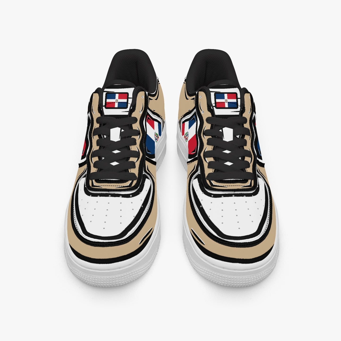 Dominican Cartoon Force 1 Low Tops (Tan) - Men's & Women's
