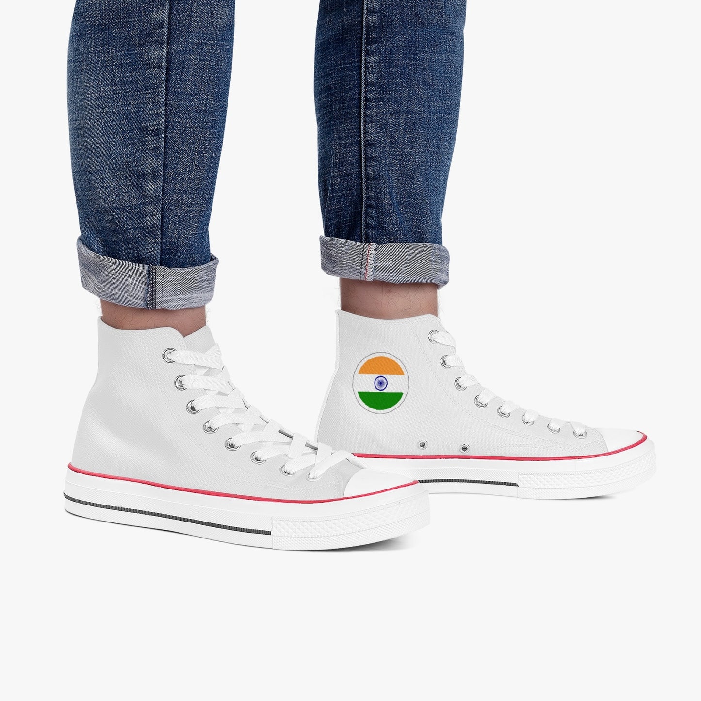 India Classic Canvas High Tops (White) - Men's & Women's