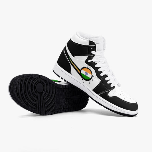 Air India Splattered Icon Black/White High Tops (Black Sole) - Men's & Women's