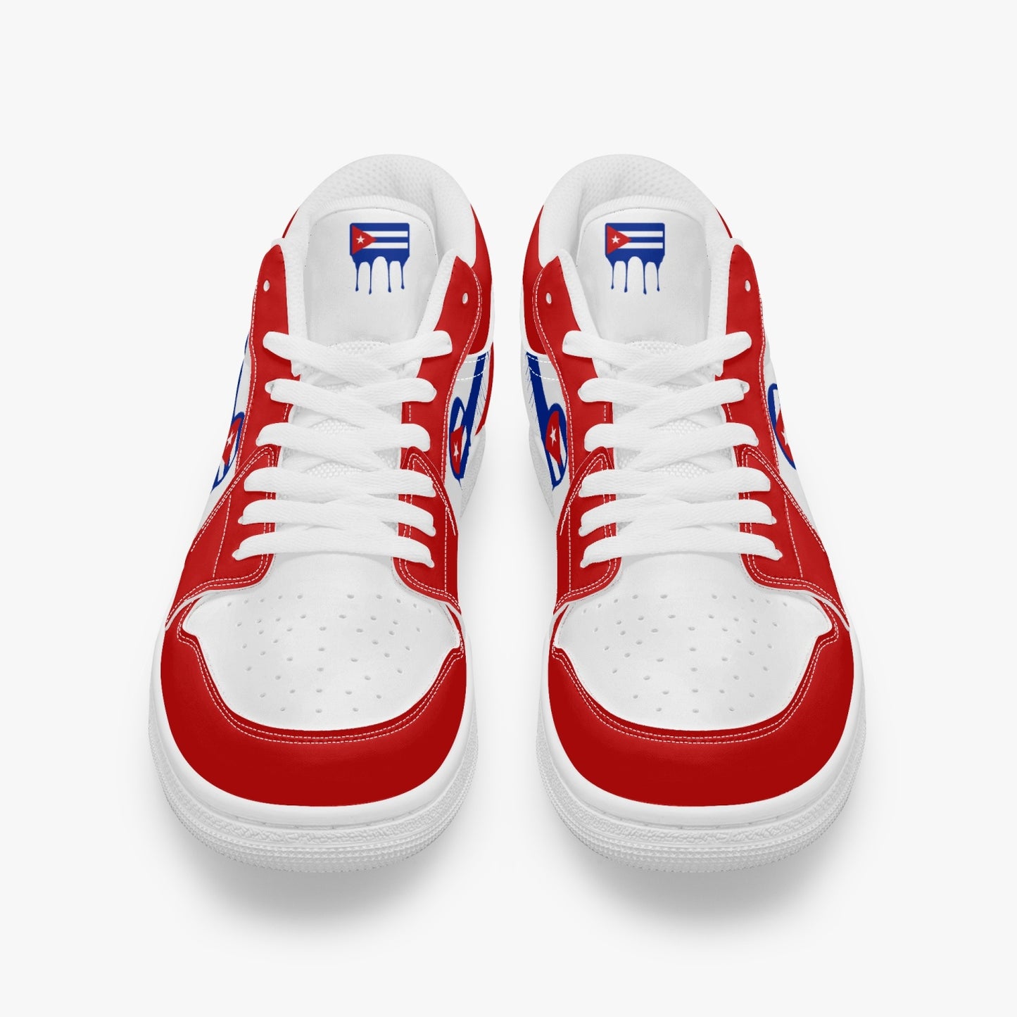 Air Cuba Blue Drip / Red & White Low Tops (White Sole) - Men's & Women's