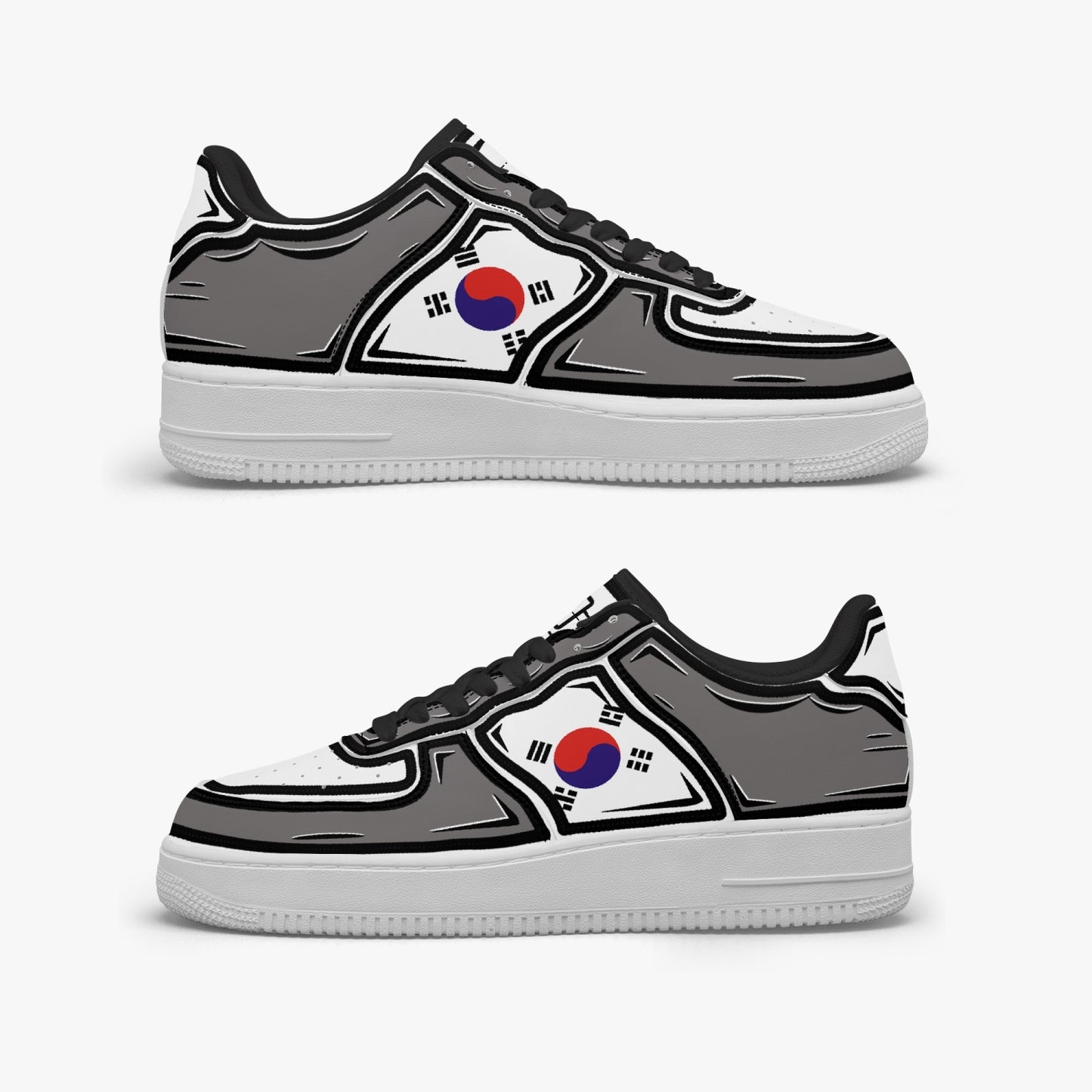 South Korea Cartoon Force 1 Low Tops (Gray) - Men's & Women's