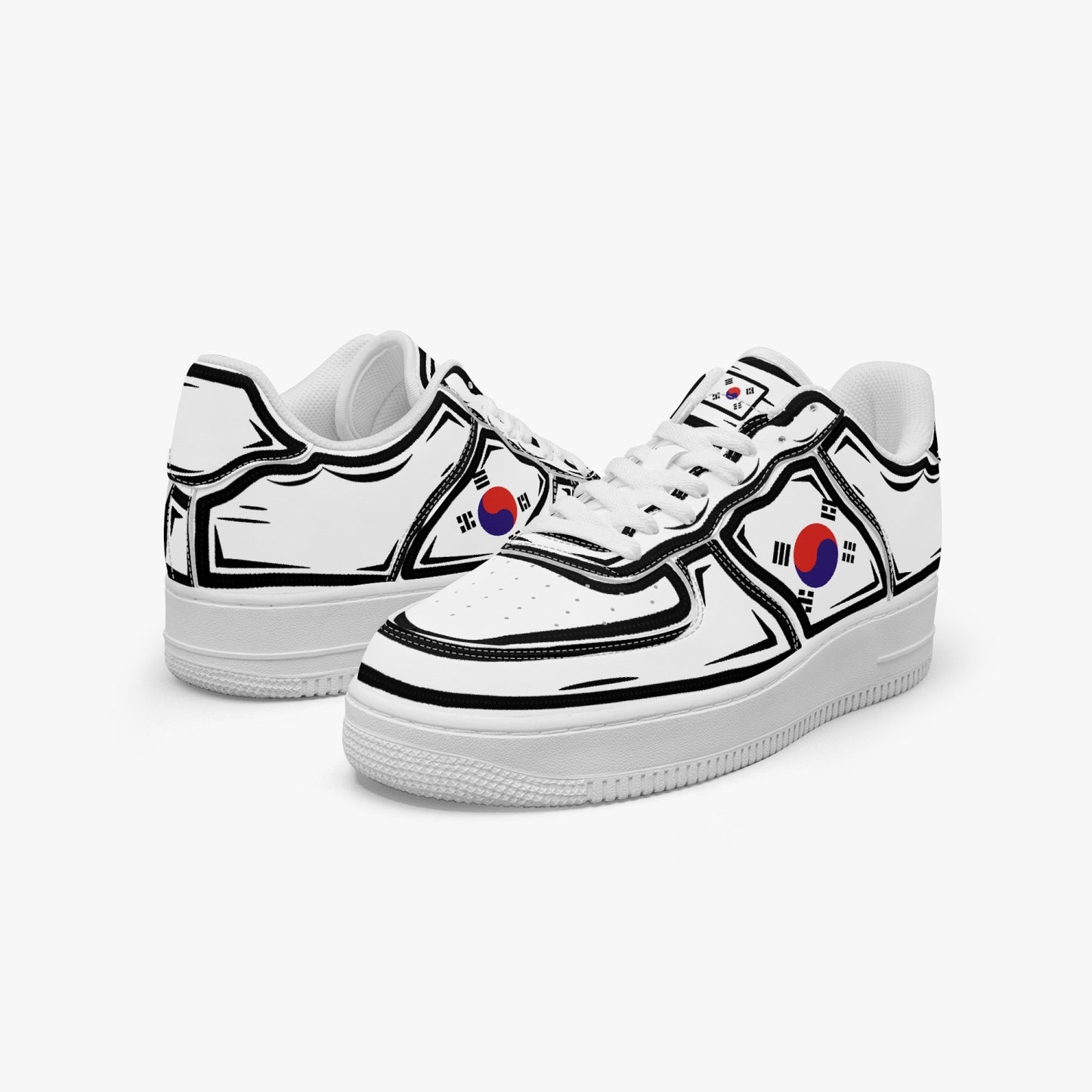 South Korea Cartoon Force 1 Low Tops (White) - Men's & Women's