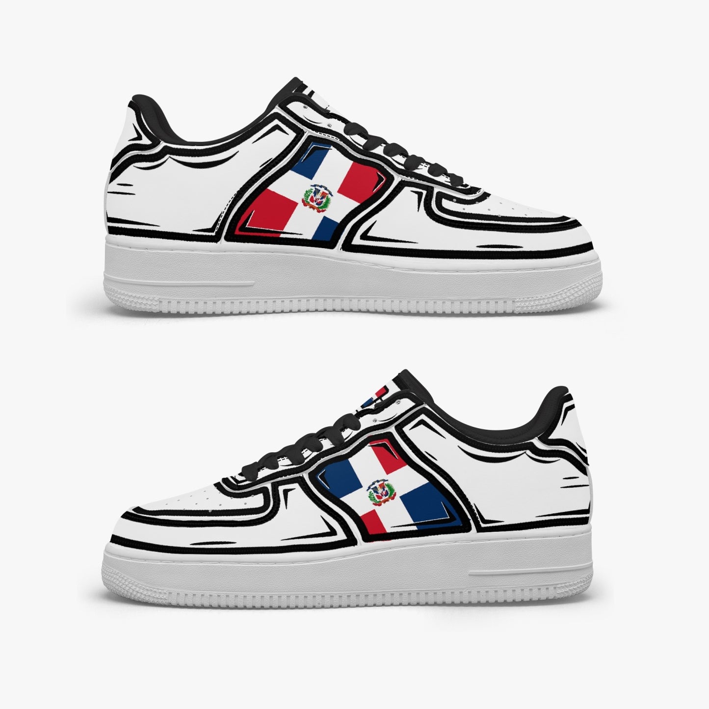 Dominican Cartoon Force 1 Low Tops (White) - Men's & Women's