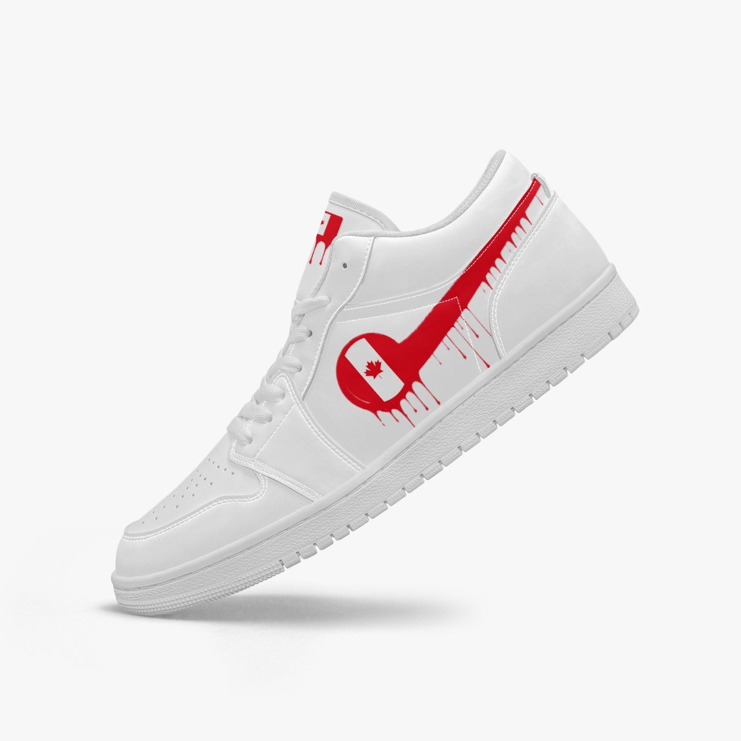 Air Canada Red Drip / White Low Tops (White Sole) - Men's & Women's