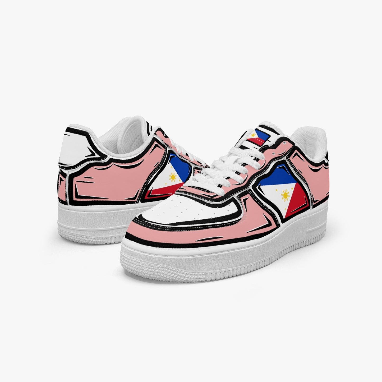 Philippines Cartoon Force 1 Low Tops (Pink) - Men's & Women's