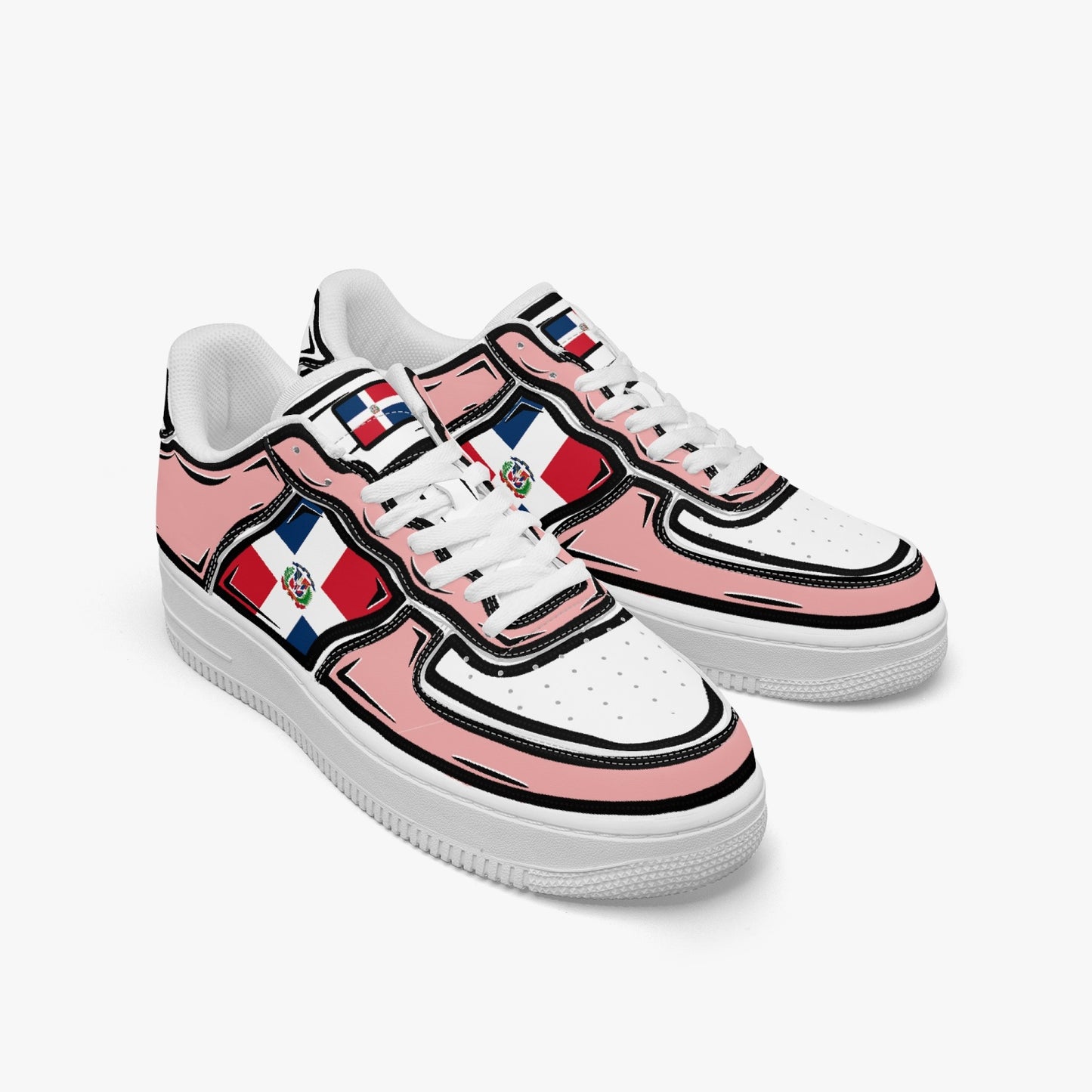 Dominican Cartoon Force 1 Low Tops (Pink) - Men's & Women's