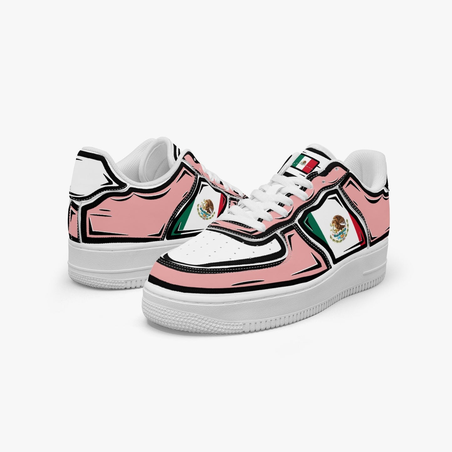 Mexico Cartoon Force 1 Low Tops (Pink) - Men's & Women's