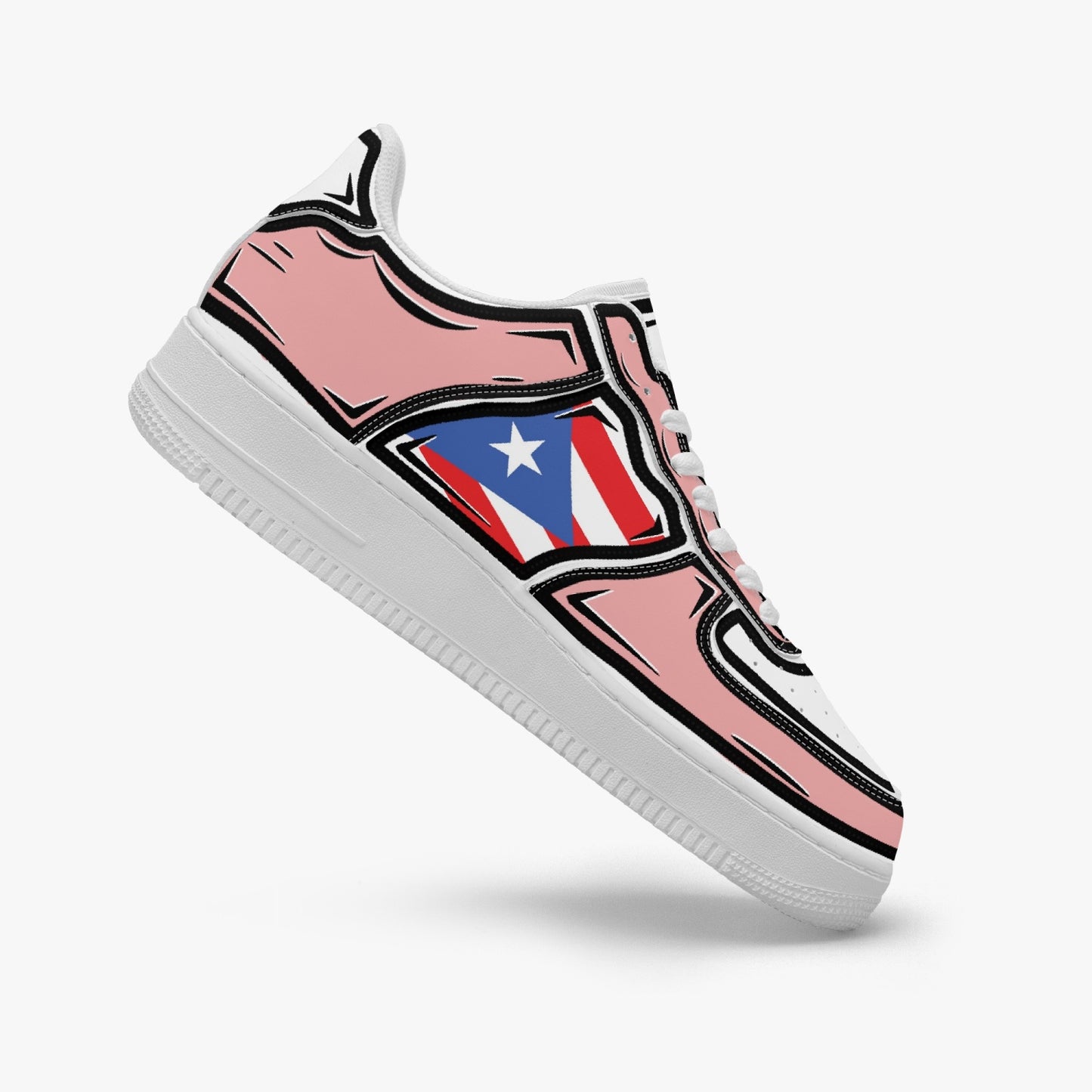 Puerto Rico Cartoon Force 1 Low Tops (Pink) - Men's & Women's