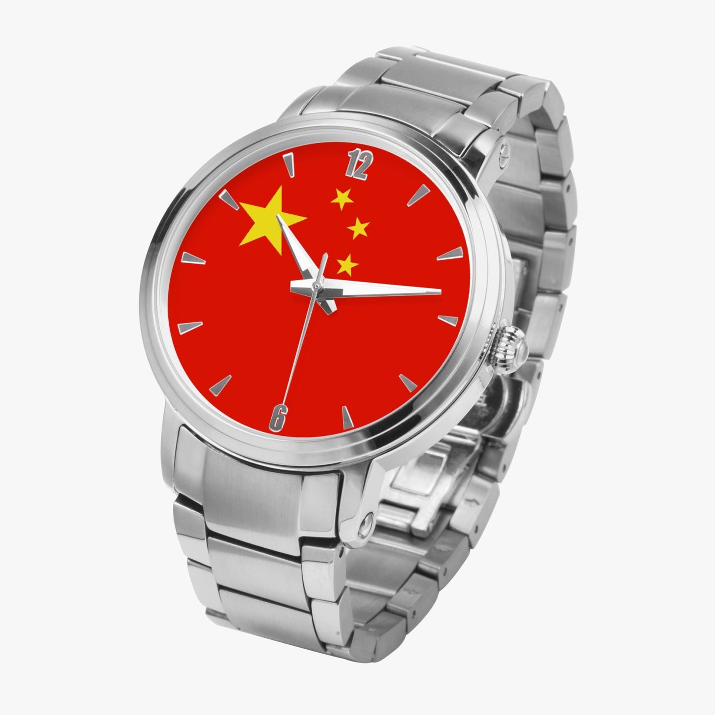 China Pride Stainless Steel Luxury Men's Watch - Silver / Rose Gold / Black