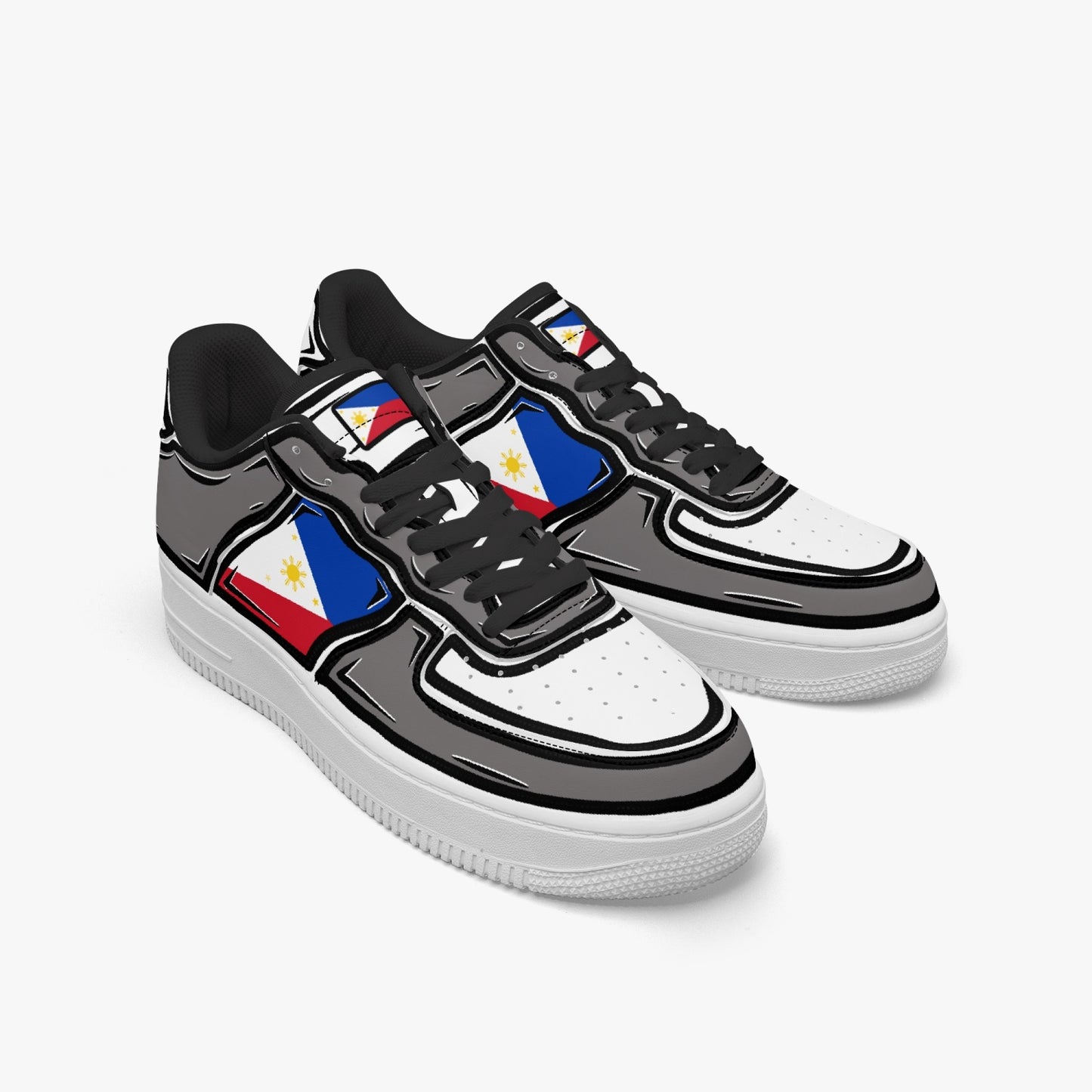 Philippines Cartoon Force 1 Low Tops (Gray) - Men's & Women's