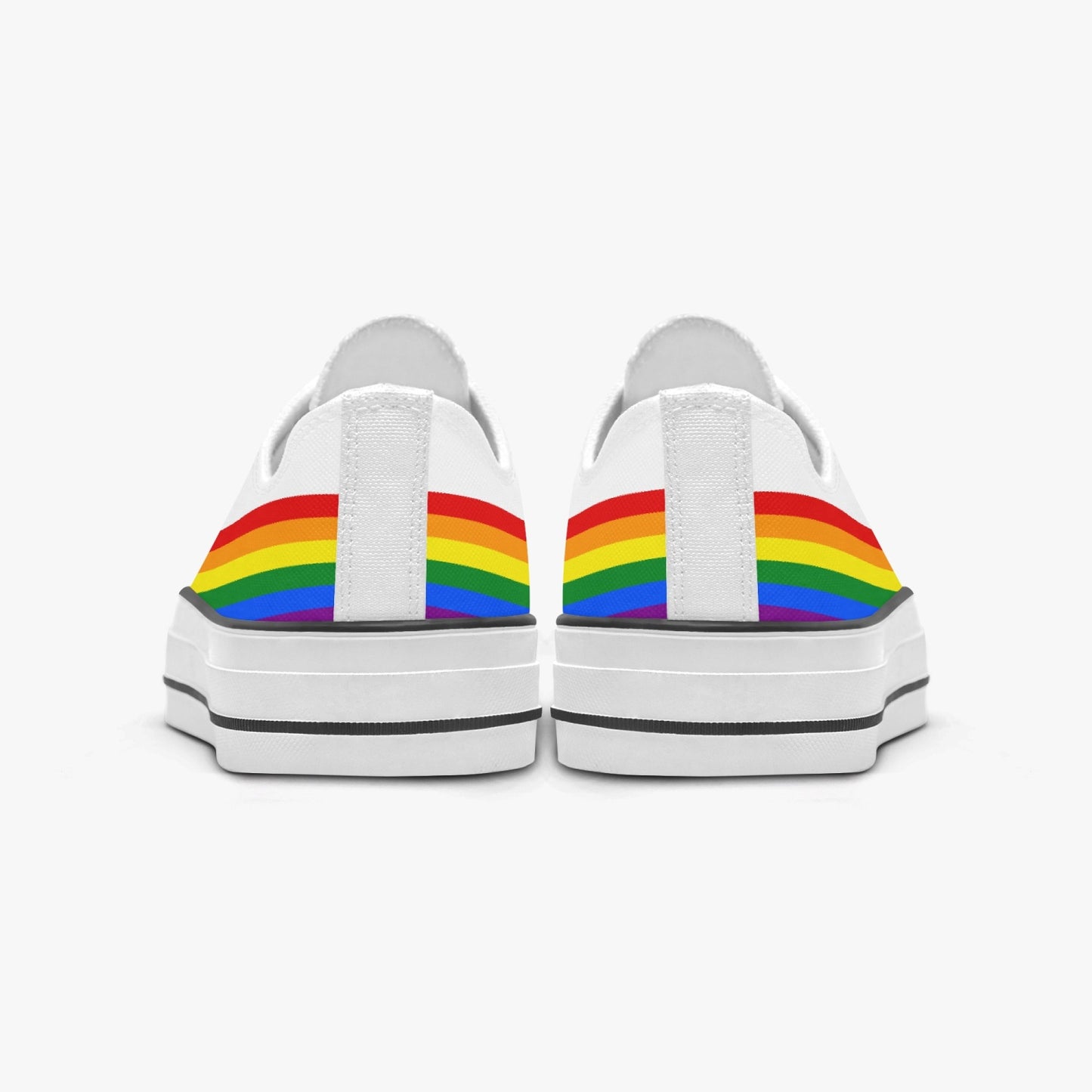 Rainbow Pride Canvas Low Tops (White) - Men's & Women's
