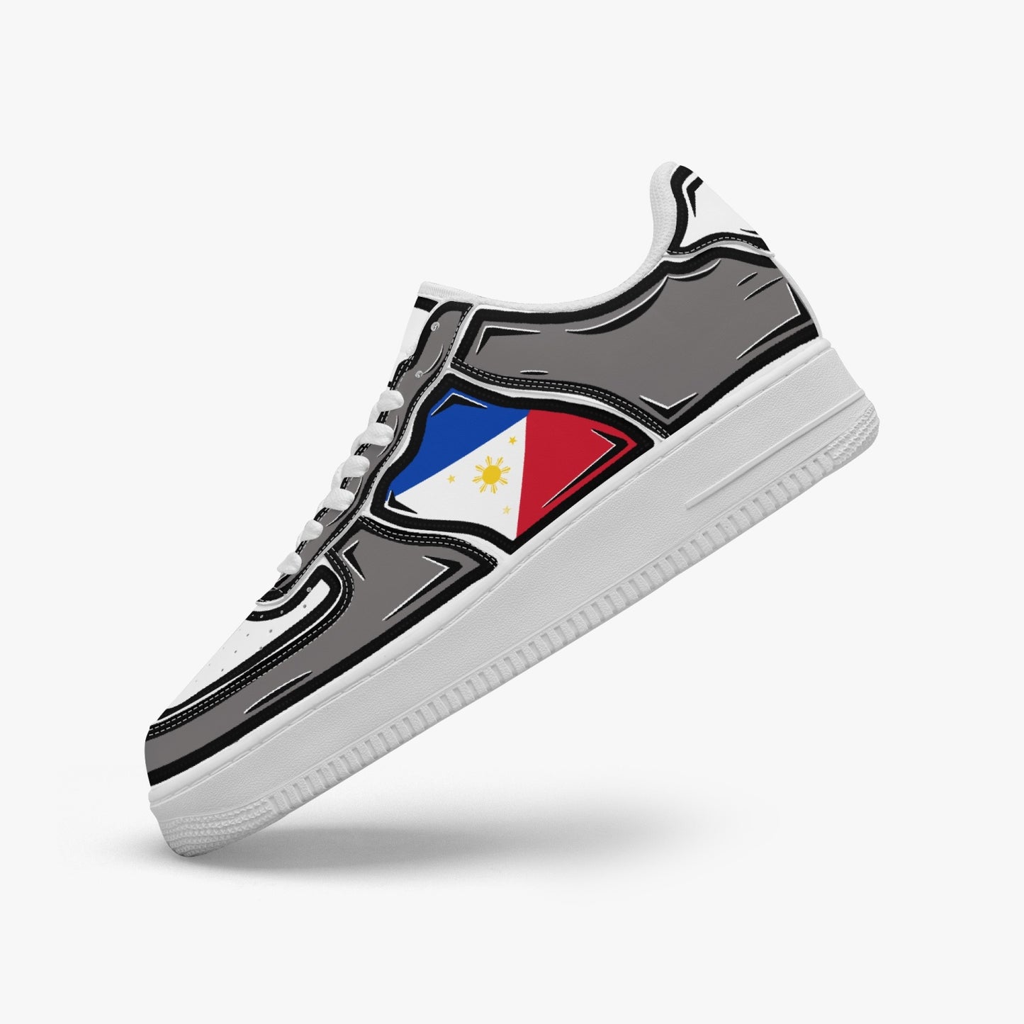Philippines Cartoon Force 1 Low Tops (Gray) - Men's & Women's