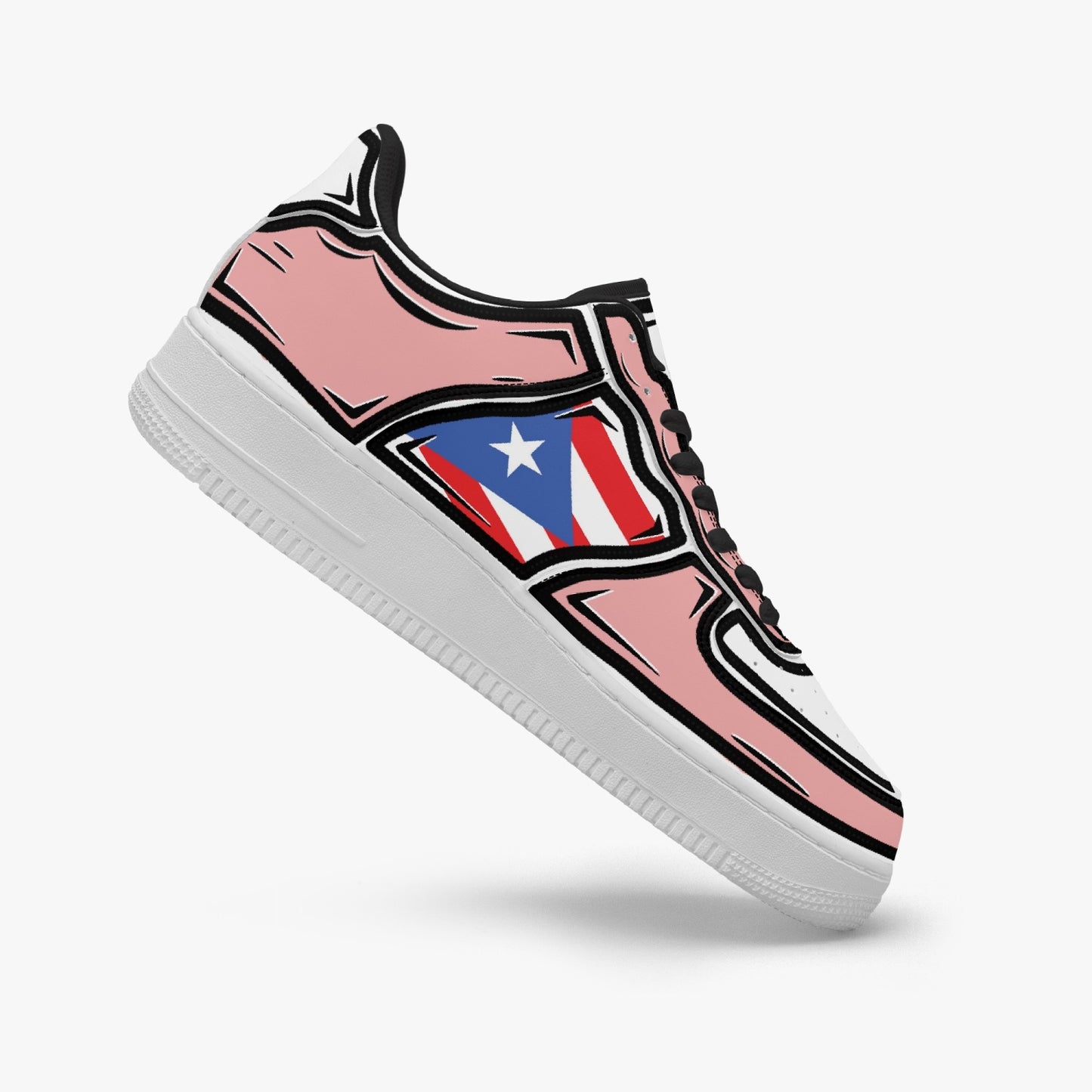 Puerto Rico Cartoon Force 1 Low Tops (Pink) - Men's & Women's