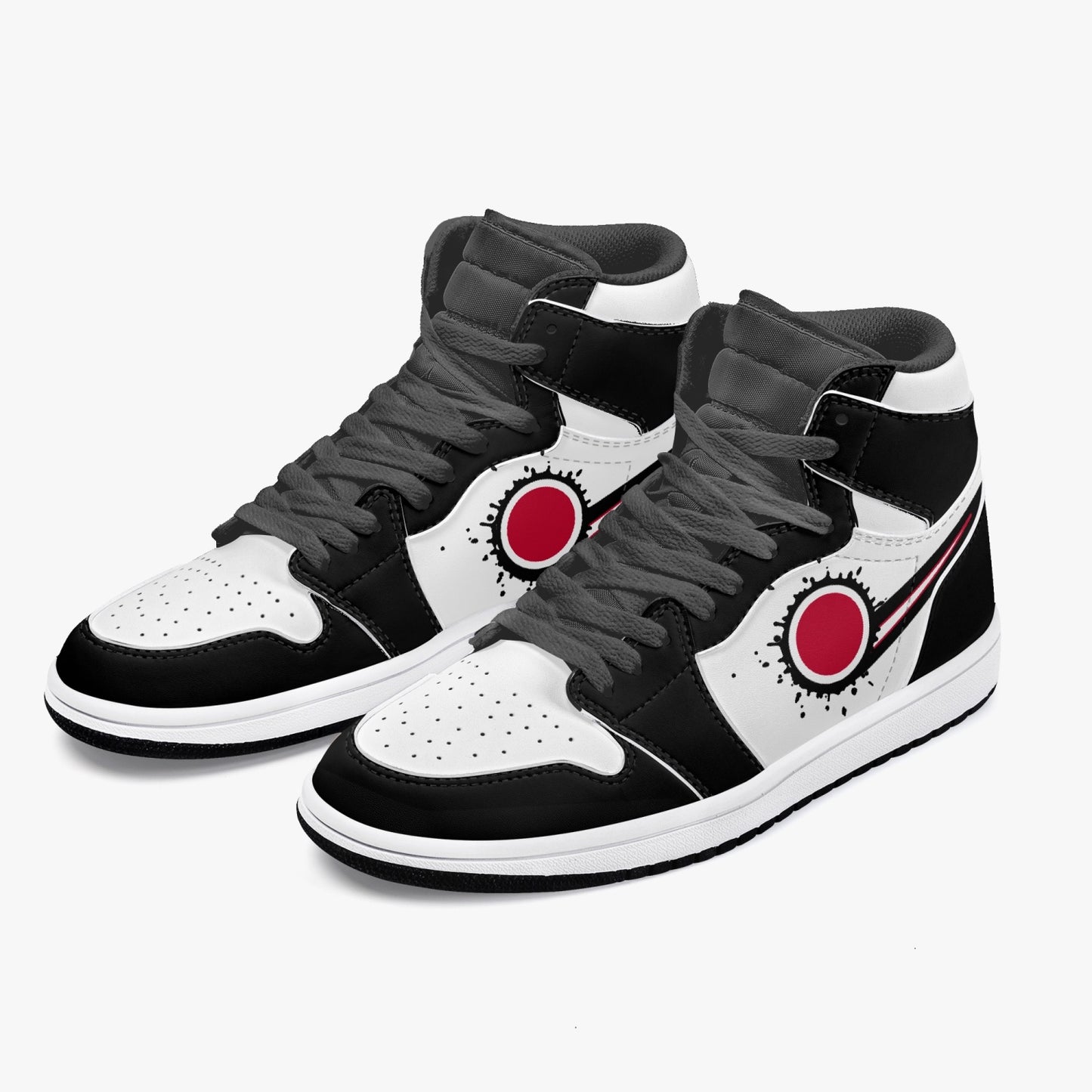 Air Japan Splattered Icon Black/White High Tops (Black Sole) - Men's & Women's