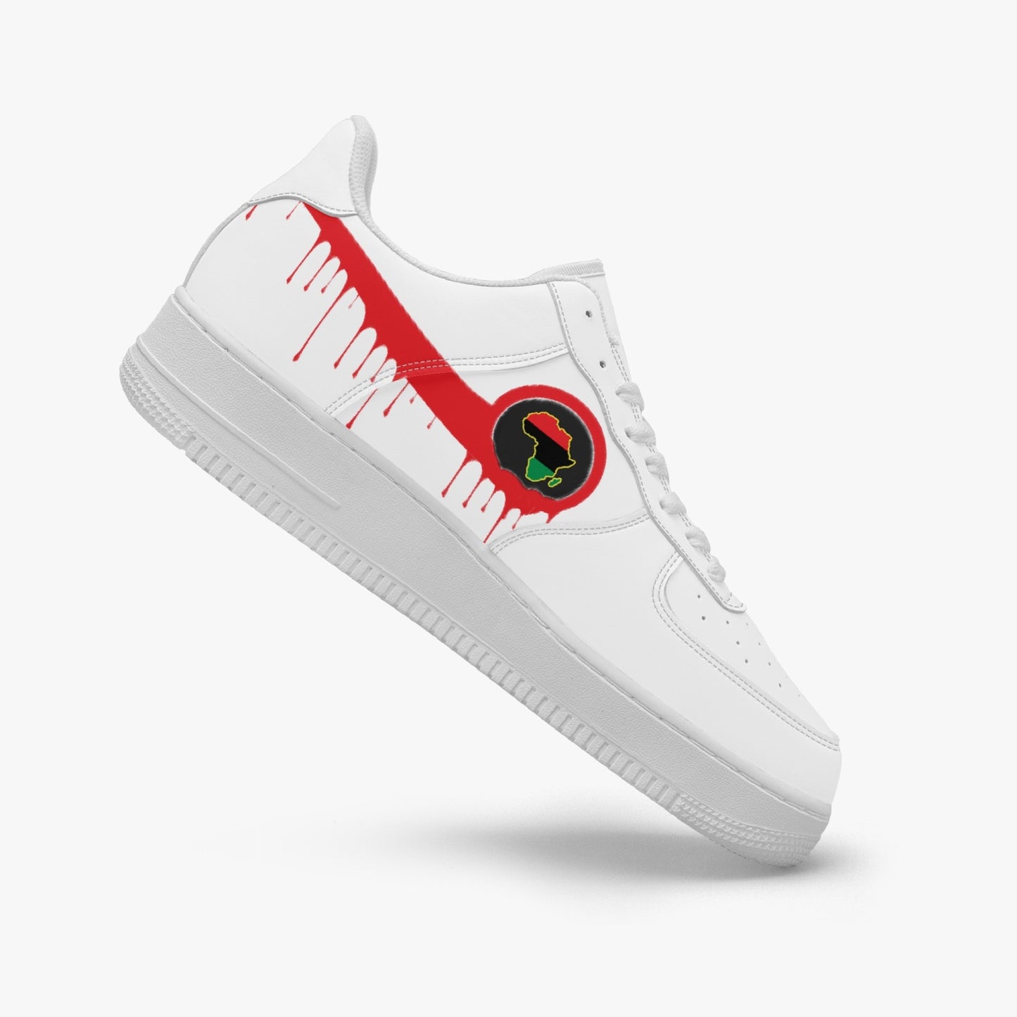 Africa Red Drip R-Force 1 Low Tops (White) - Men's & Women's