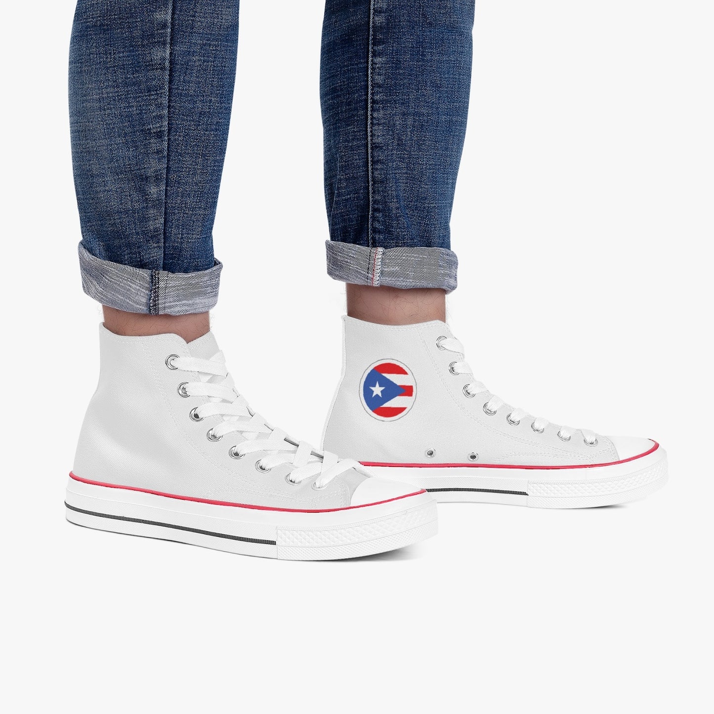 Puerto Rico Classic Canvas High Tops (White) - Men's & Women's