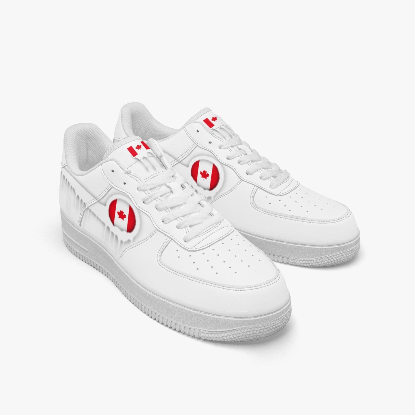 Canada White Drip R-Force 1 Low Tops (White) - Men's & Women's