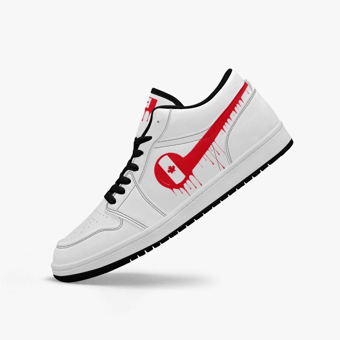Air Canada Red Drip / White Low Tops (Black Sole) - Men's & Women's