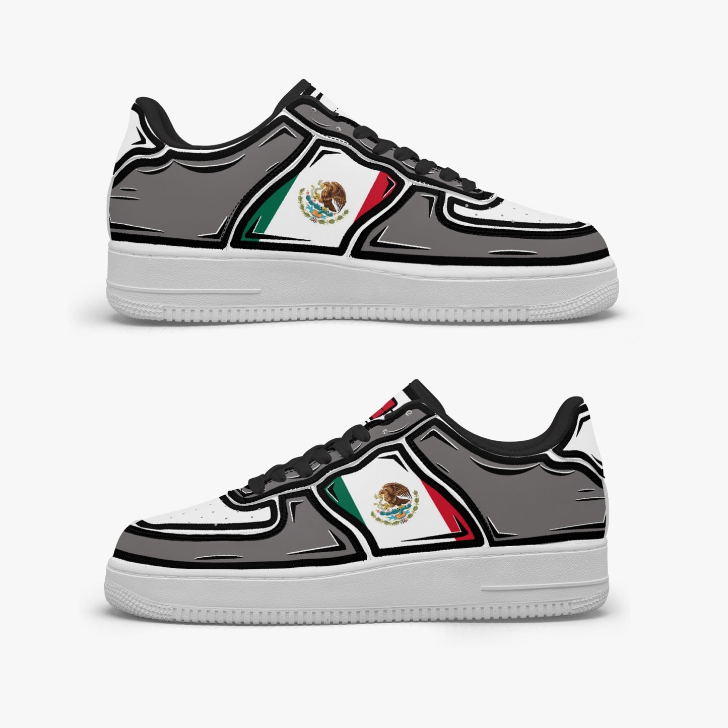 Mexico Cartoon Force 1 Low Tops (Gray) - Men's & Women's