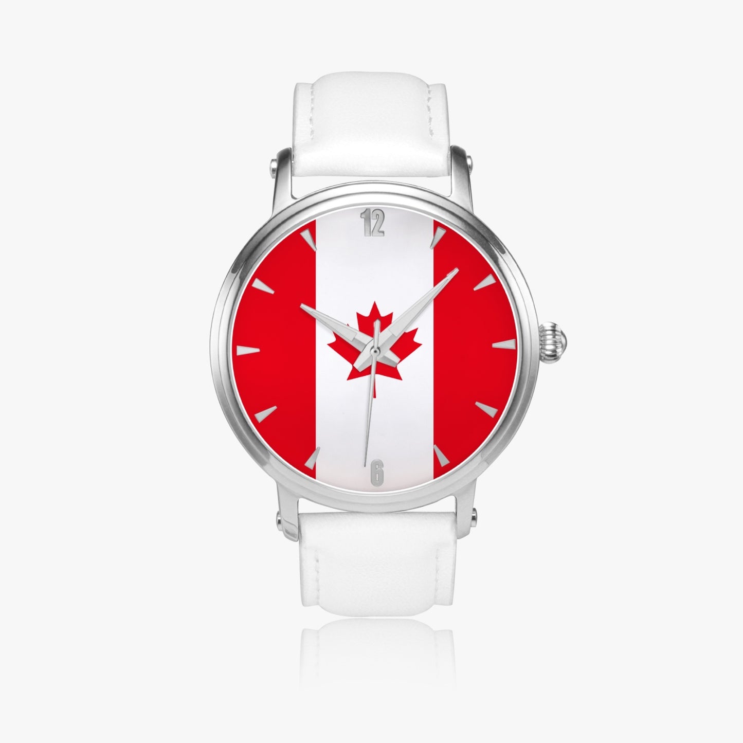 Canada Pride Premium Leather Men's Watch - Silver / Rose Gold / Black