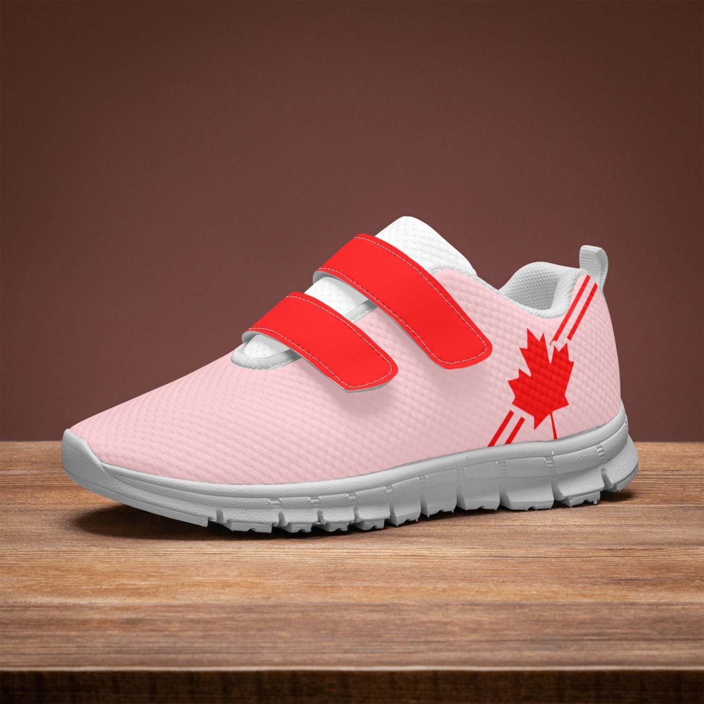 Canada Pride Kid's Lightweight Velcro Mesh Sneaker - Pink