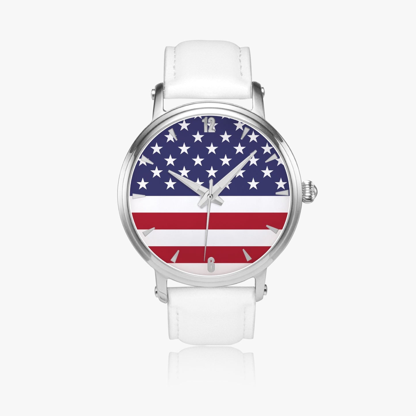 American Pride Premium Leather Men's Watch - Silver / Rose Gold / Black
