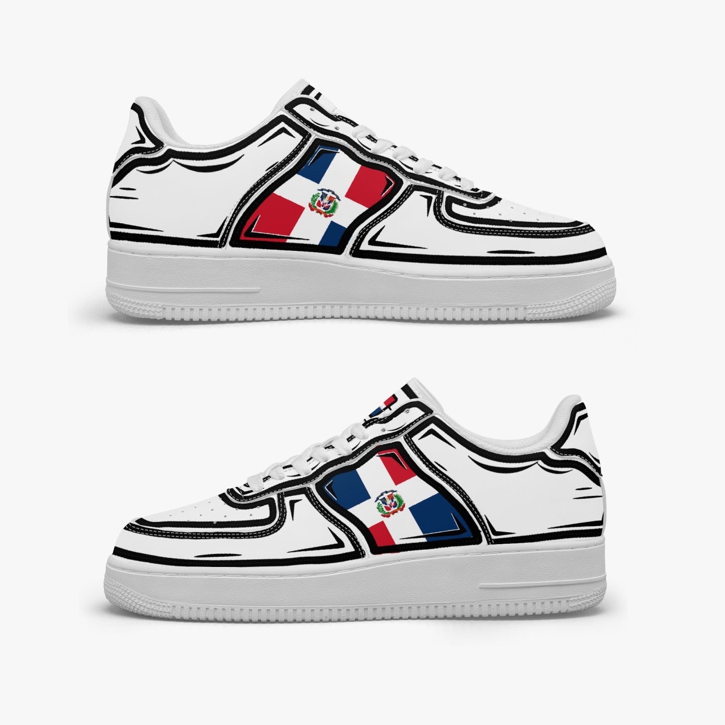 Dominican Cartoon Force 1 Low Tops (White) - Men's & Women's