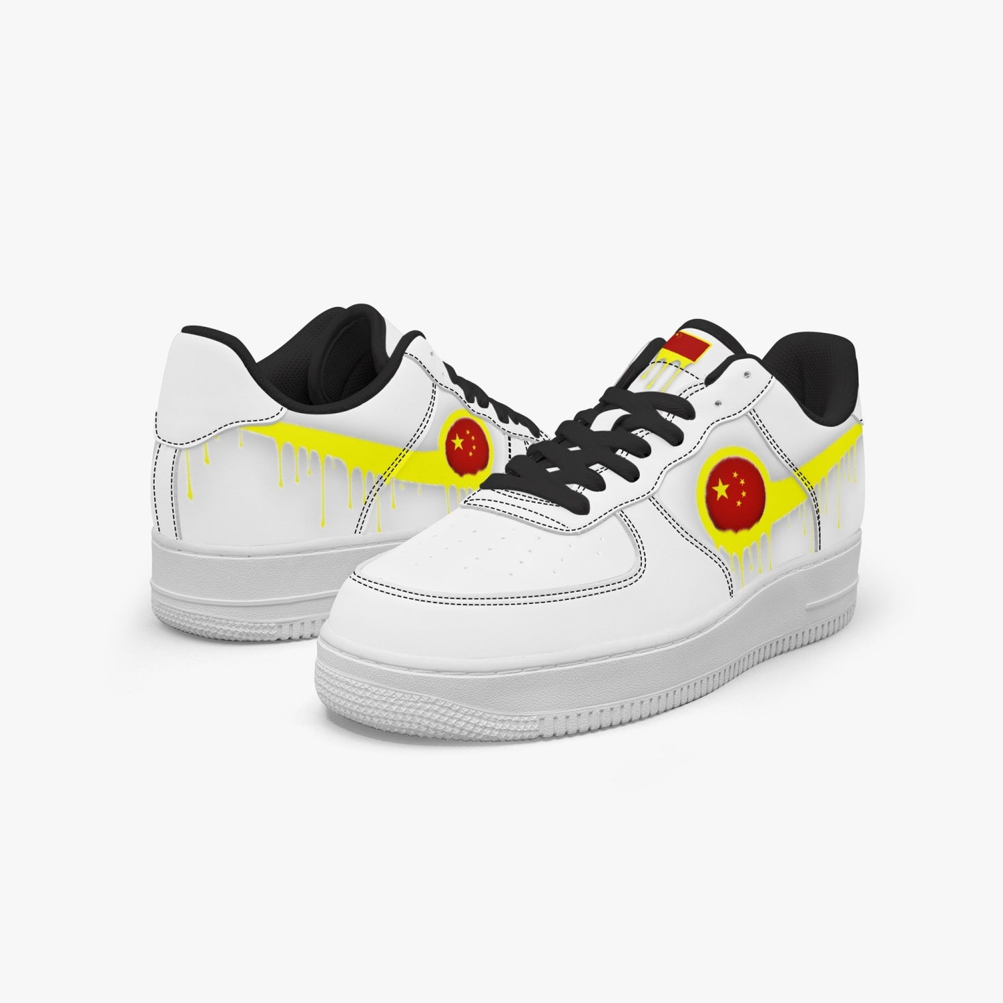 China Yellow Drip R-Force 1 Low Tops (White) - Men's & Women's