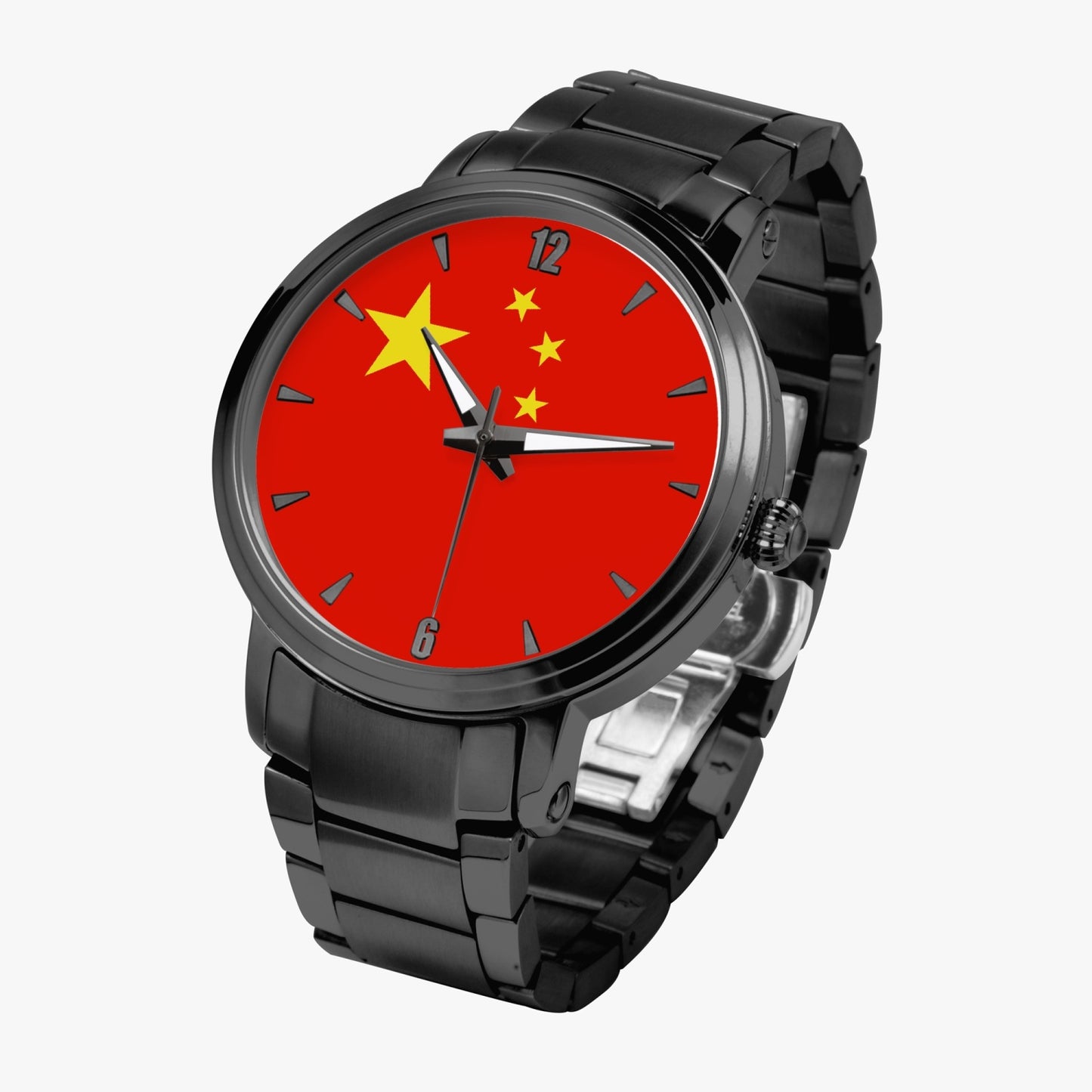 China Pride Stainless Steel Luxury Men's Watch - Silver / Rose Gold / Black