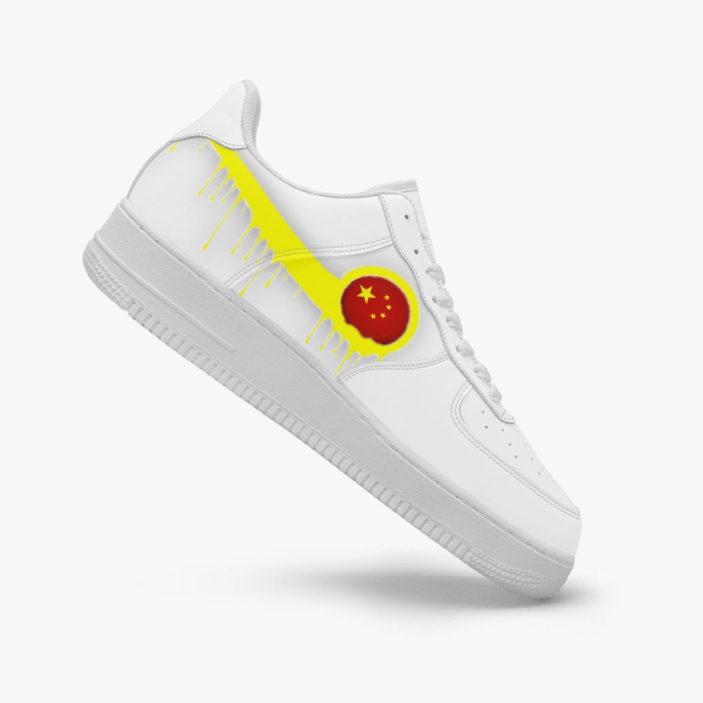 China Yellow Drip R-Force 1 Low Tops (White) - Men's & Women's
