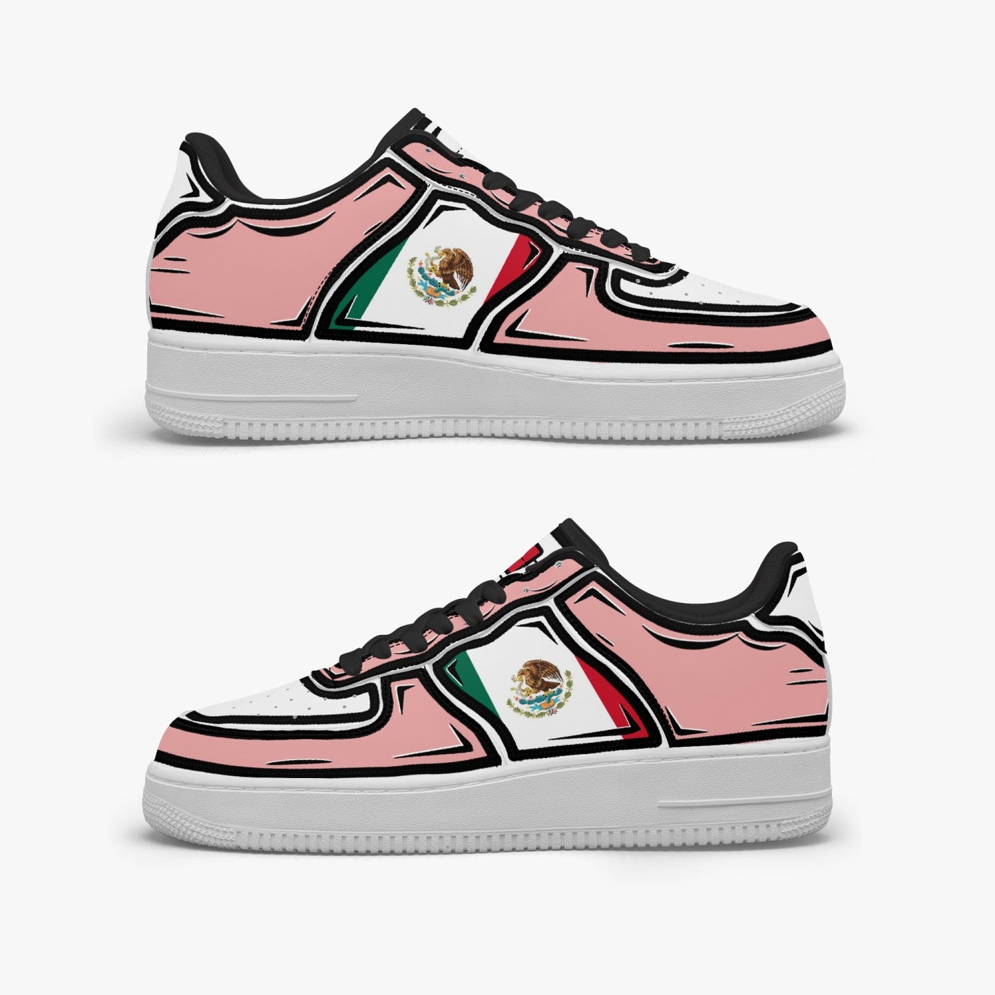 Mexico Cartoon Force 1 Low Tops (Pink) - Men's & Women's
