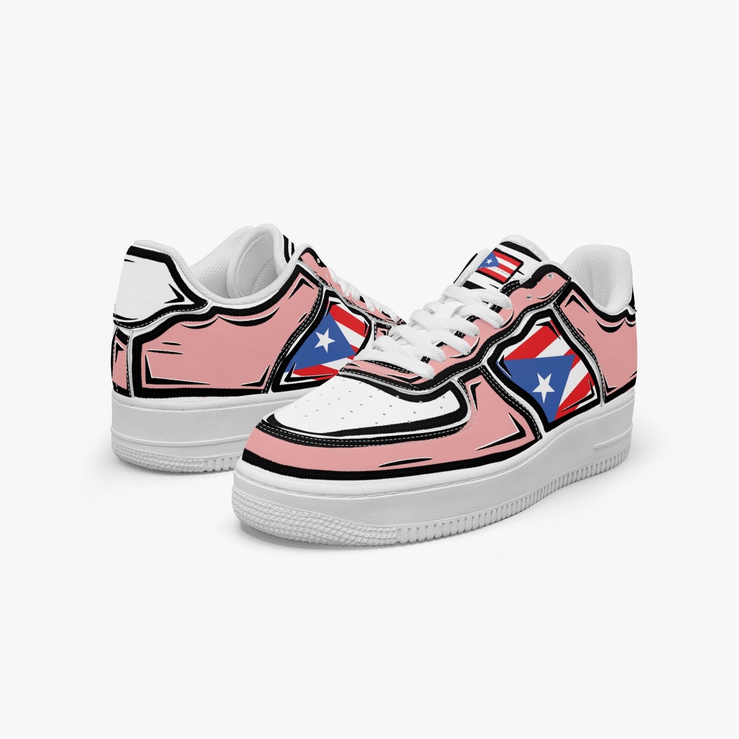 Puerto Rico Cartoon Force 1 Low Tops (Pink) - Men's & Women's