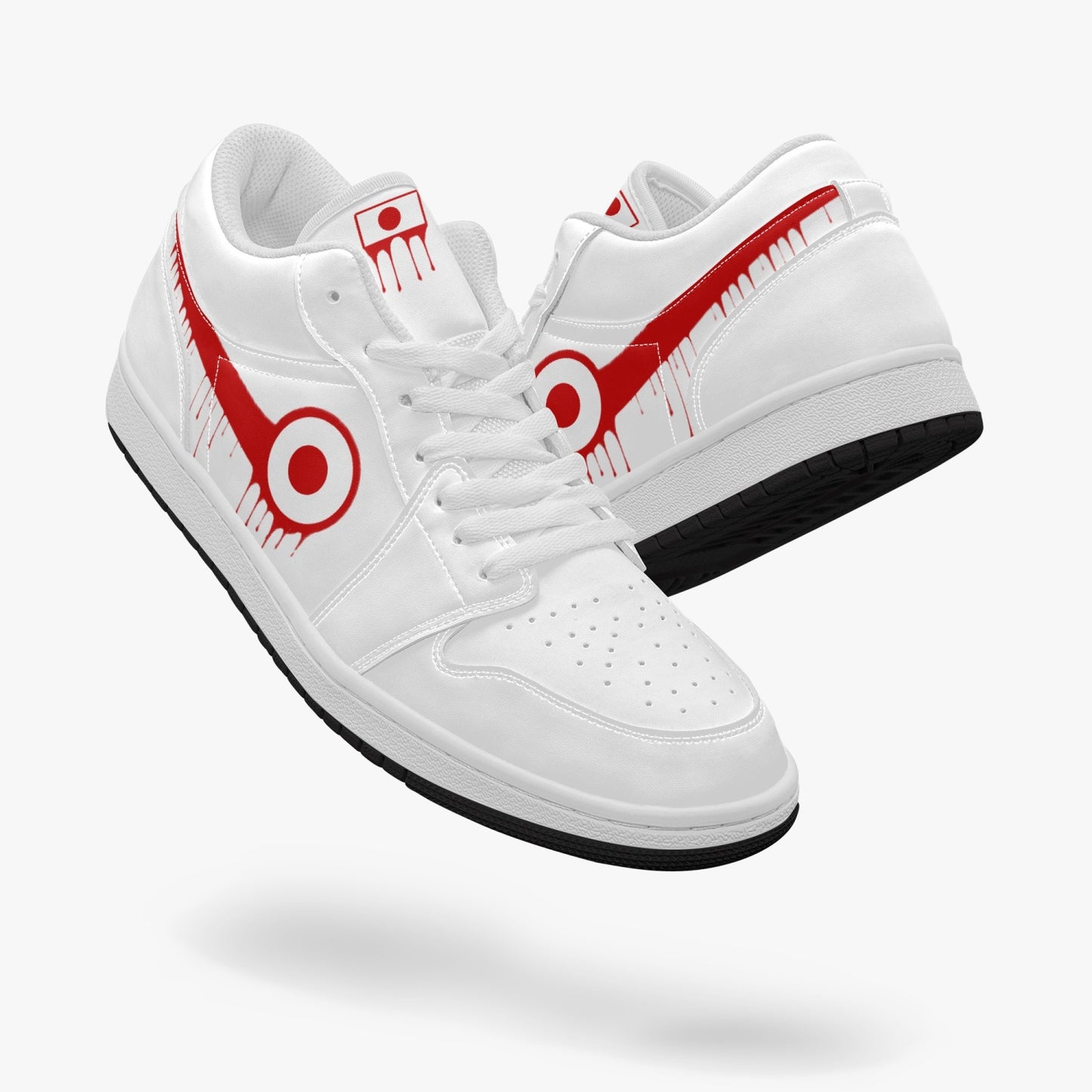 Air Japan Red Drip / White Low Tops (Black Sole) - Men's & Women's
