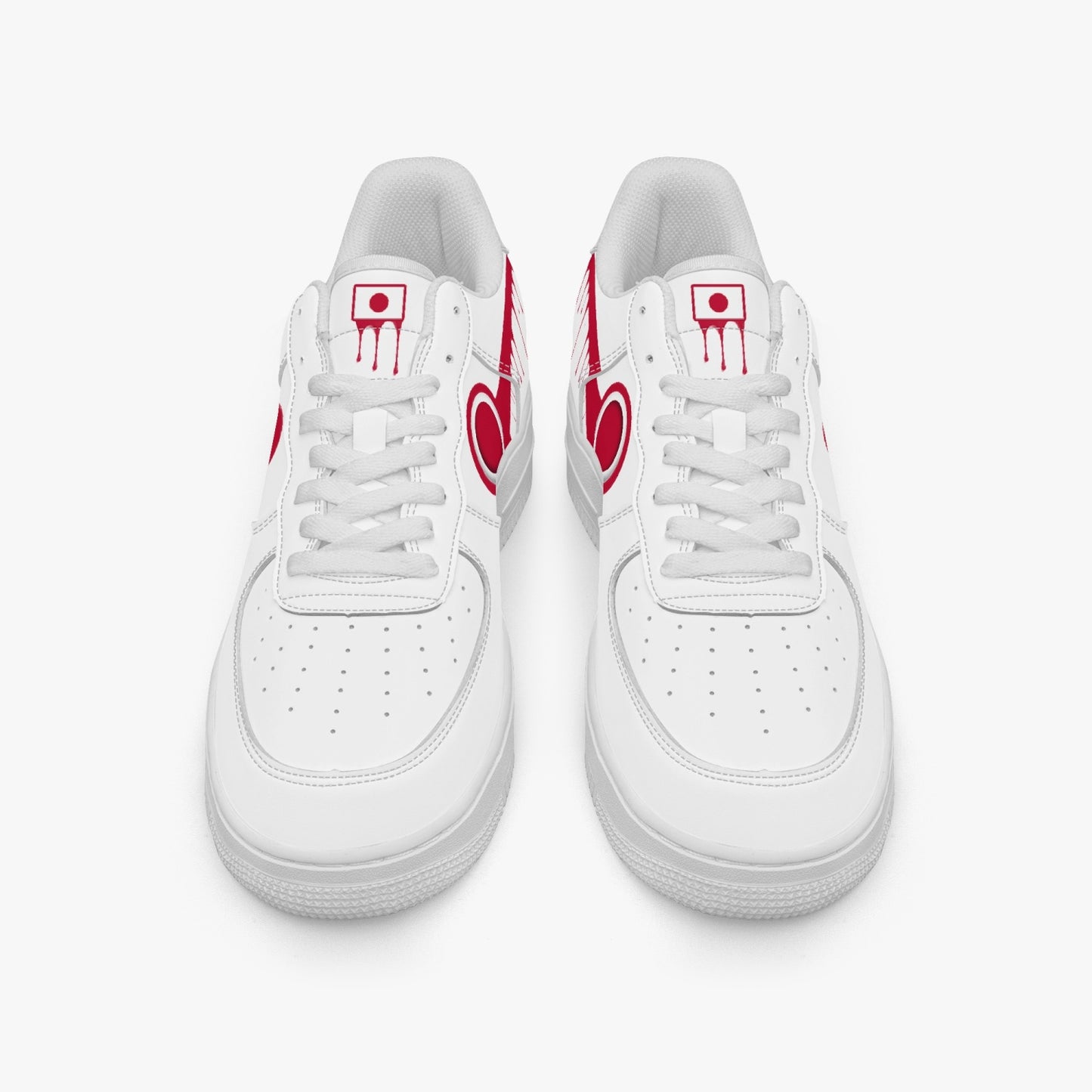 Japan Red Drip R-Force 1 Low Tops (White) - Men's & Women's