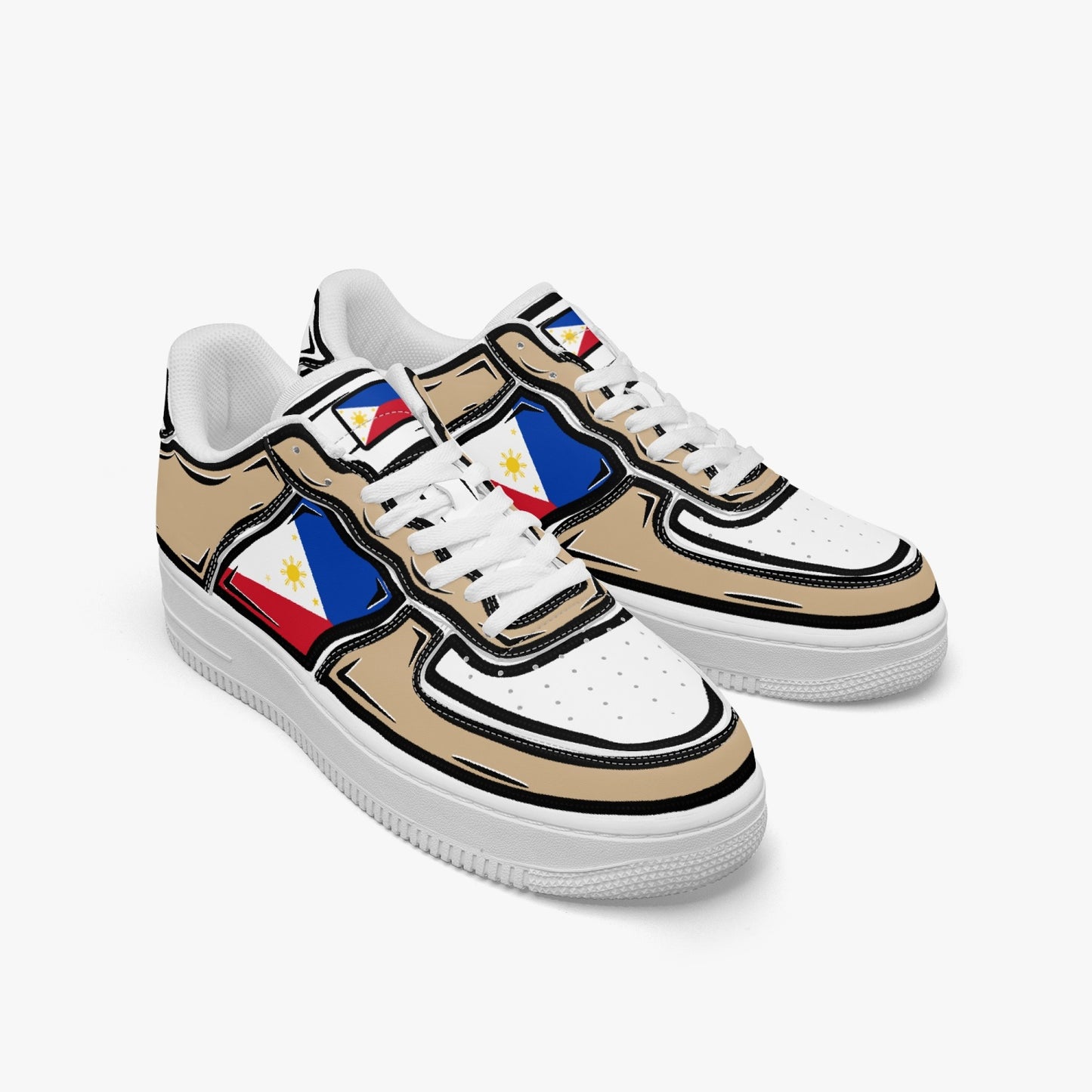 Philippines Cartoon Force 1 Low Tops (Tan) - Men's & Women's