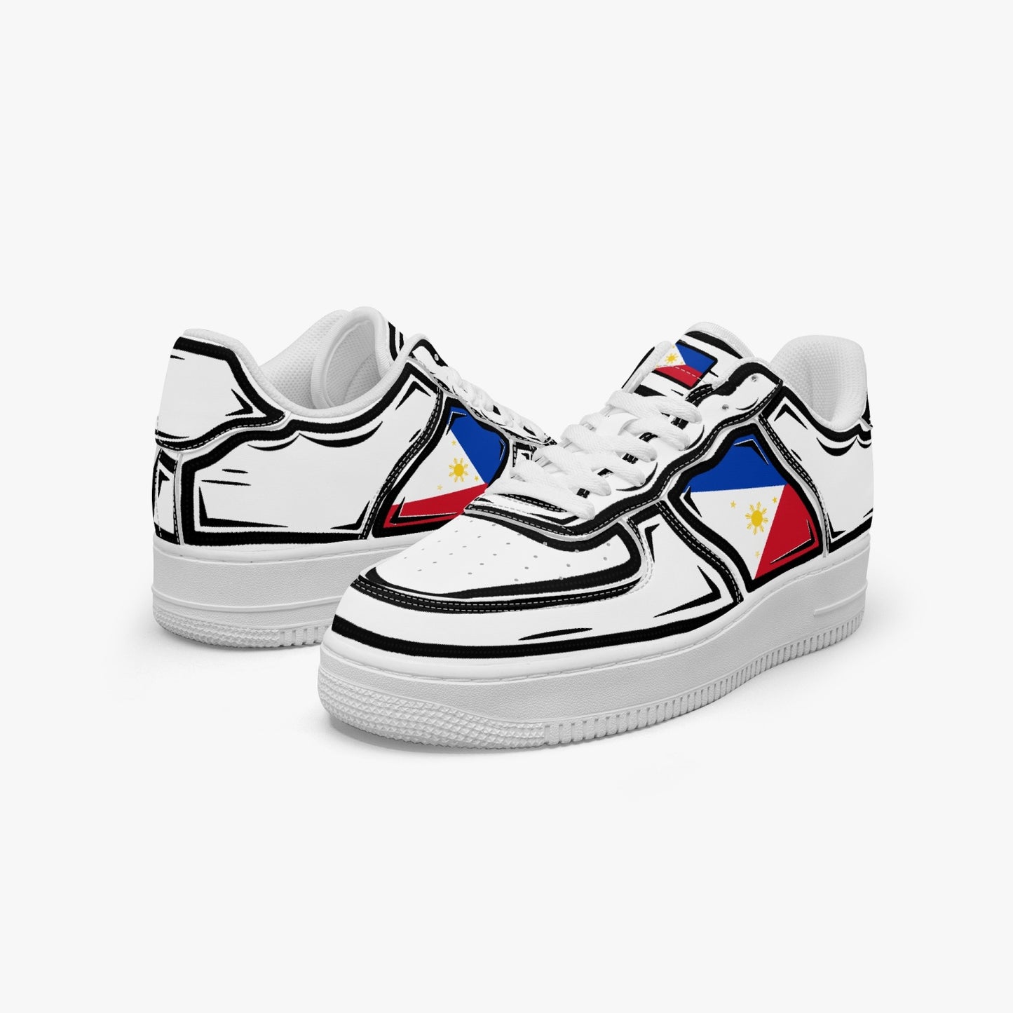 Philippines Cartoon Force 1 Low Tops (White) - Men's & Women's