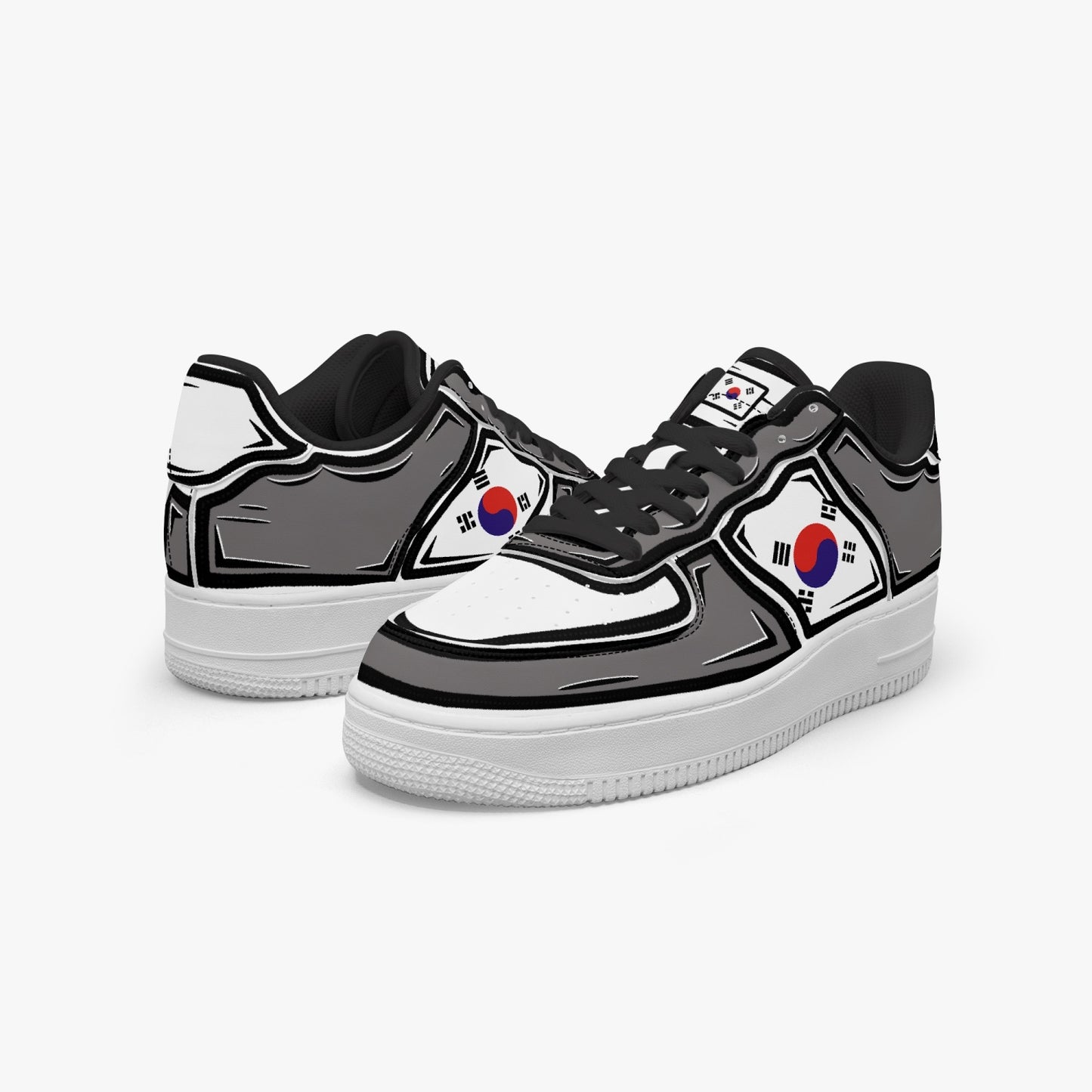 South Korea Cartoon Force 1 Low Tops (Gray) - Men's & Women's