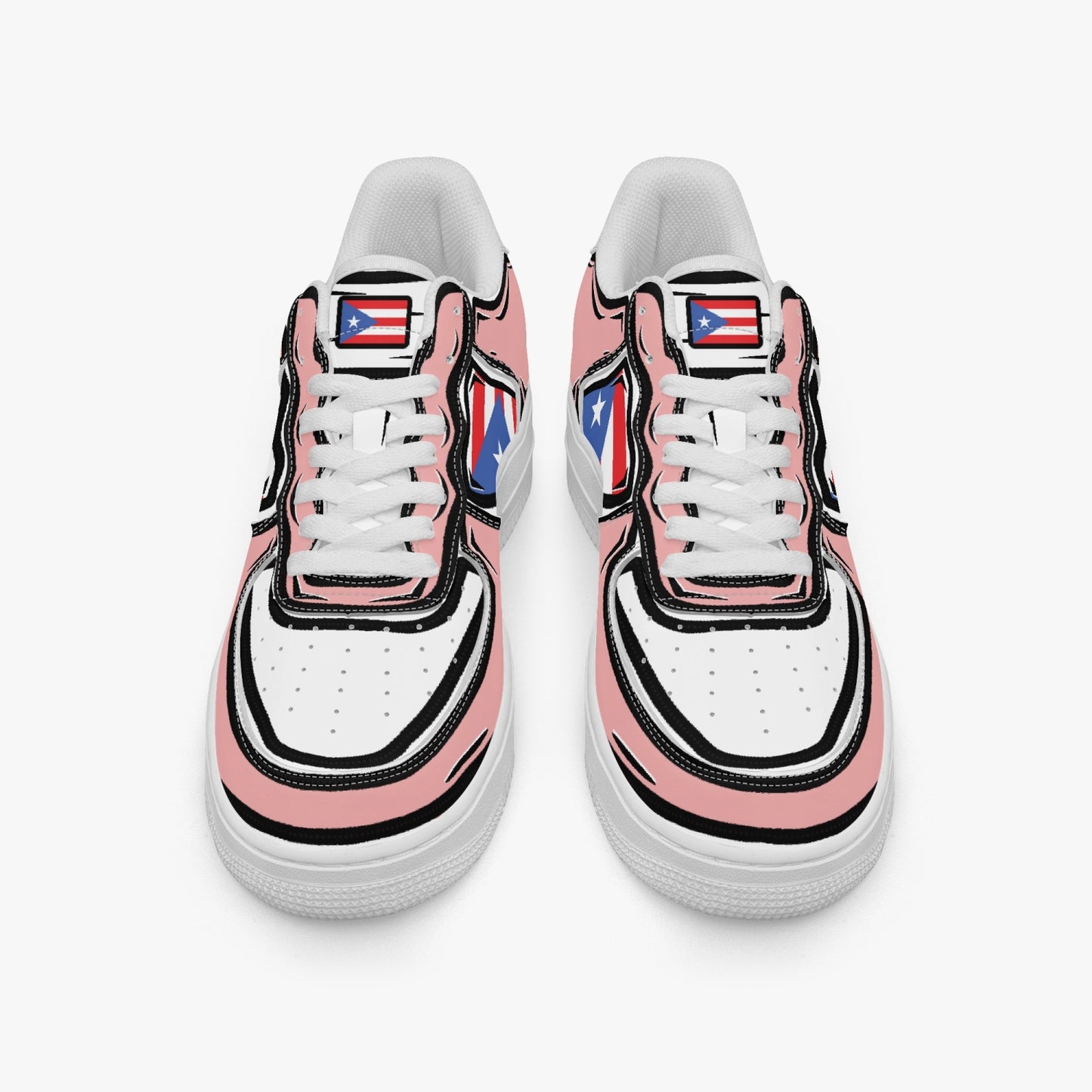 Puerto Rico Cartoon Force 1 Low Tops (Pink) - Men's & Women's
