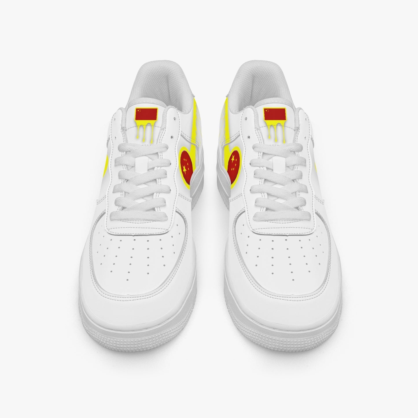 China Yellow Drip R-Force 1 Low Tops (White) - Men's & Women's