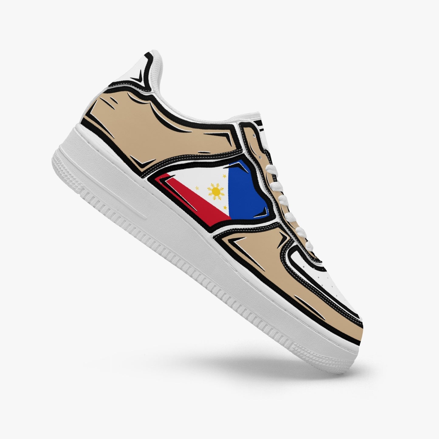 Philippines Cartoon Force 1 Low Tops (Tan) - Men's & Women's