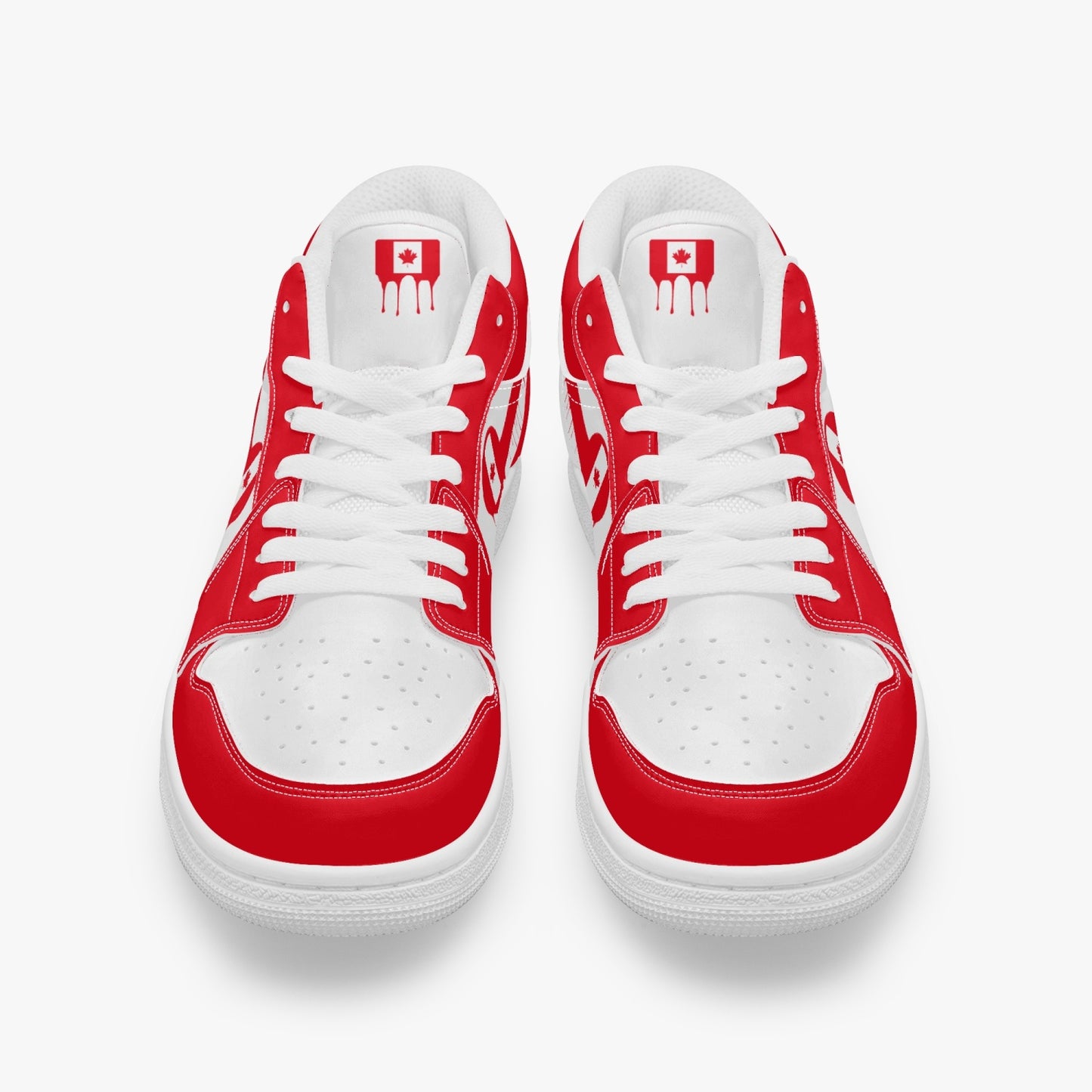 Air Canada Red Drip / Red & White Low Tops (White Sole) - Men's & Women's