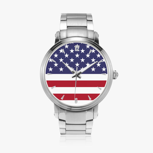 American Pride Stainless Steel Luxury Men's Watch - Silver / Rose Gold / Black