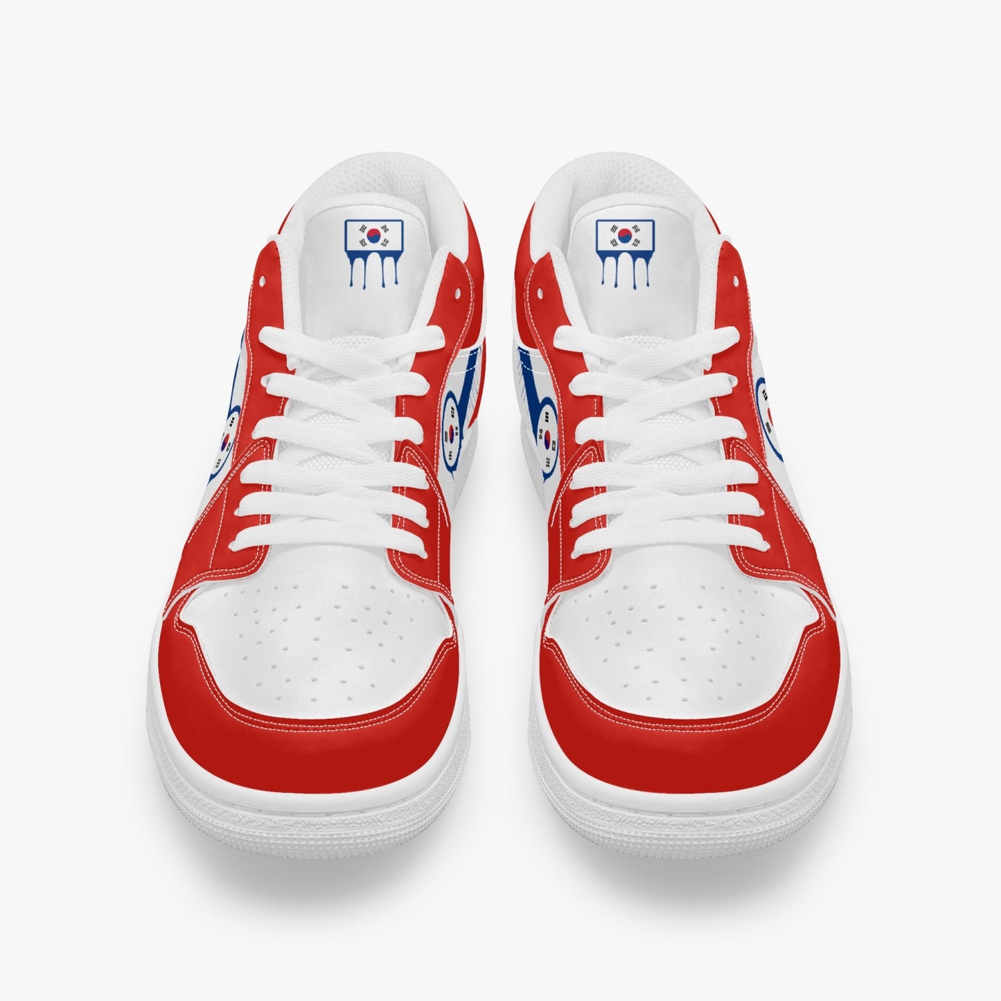 Air Korea Blue Drip / Red & White Low Tops (White Sole) - Men's & Women's
