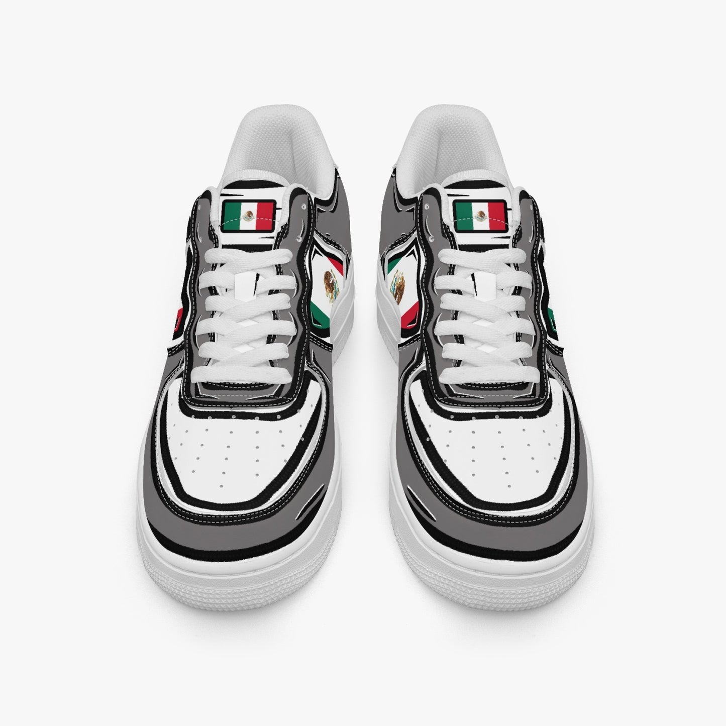 Mexico Cartoon Force 1 Low Tops (Gray) - Men's & Women's