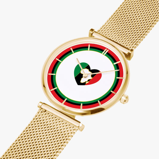 Africa Love Ultra Thin Women's Quartz Watch - Gold / Rose Gold / Silver