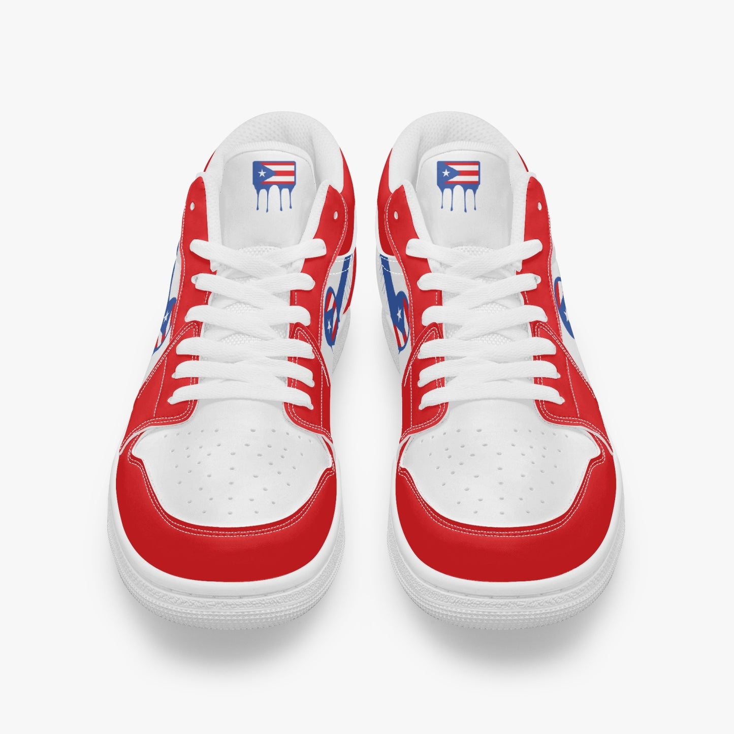 Air Puerto Rico Blue Drip / Red & White Low Tops (White Sole) - Men's & Women's