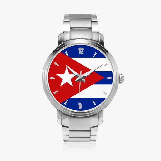 Cuba Pride Stainless Steel Luxury Men's Watch - Silver / Rose Gold / Black