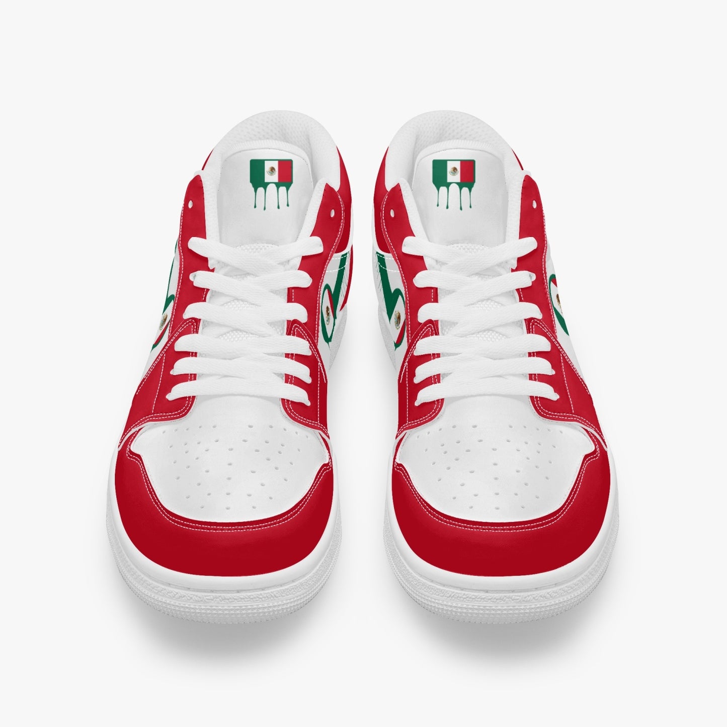 Air Mexico Green Drip / Red & White Low Tops (White Sole) - Men's & Women's