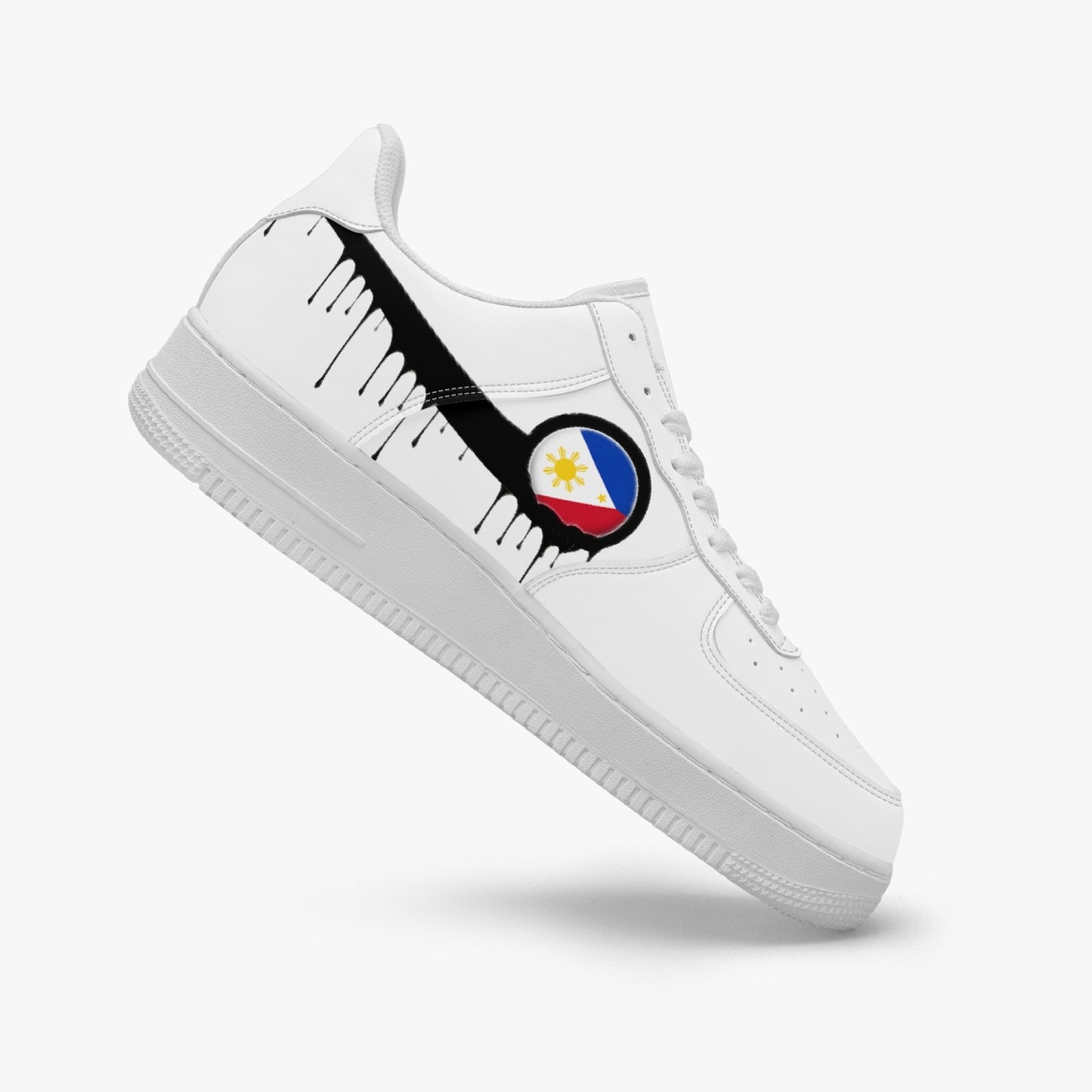 Philippines Black Drip R-Force 1 Low Tops (White) - Men's & Women's